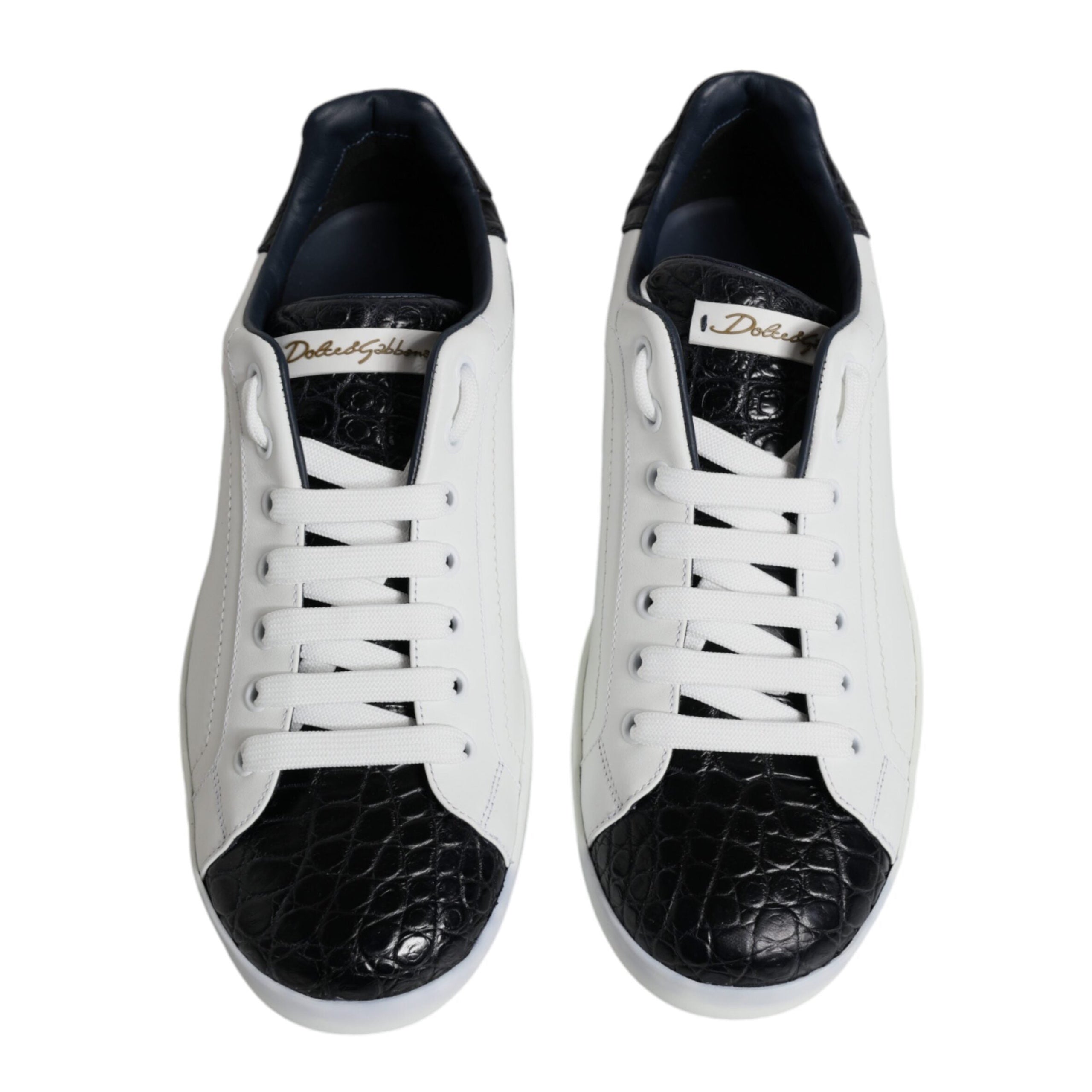 Dolce & Gabbana W&B Croc Leather Portofino Sneaker