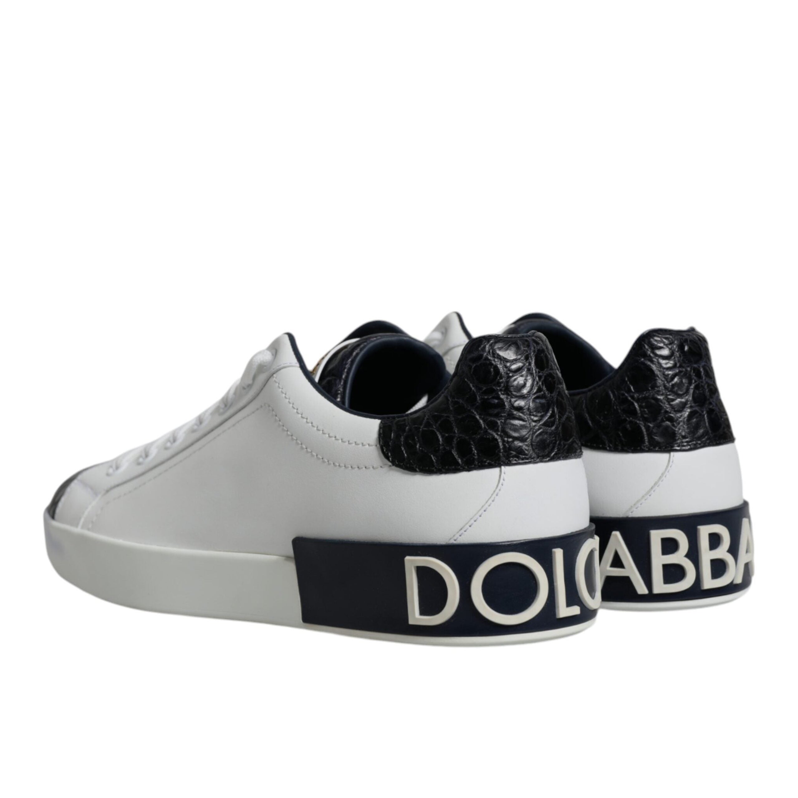Dolce & Gabbana W&B Croc Leather Portofino Sneaker