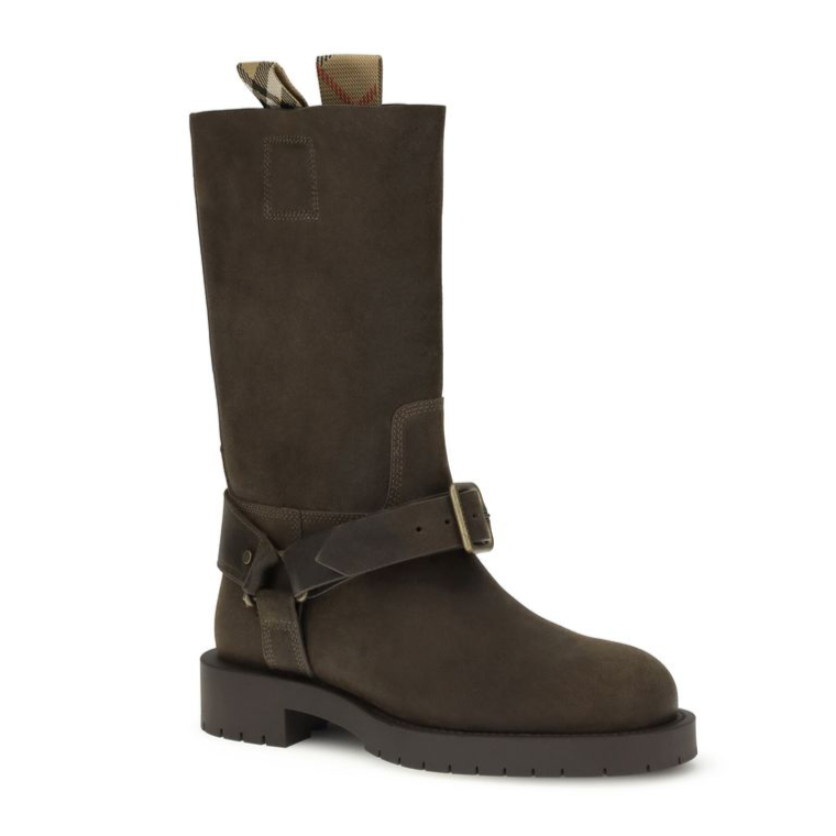 Burberry Suede Saddle Ankle Boots