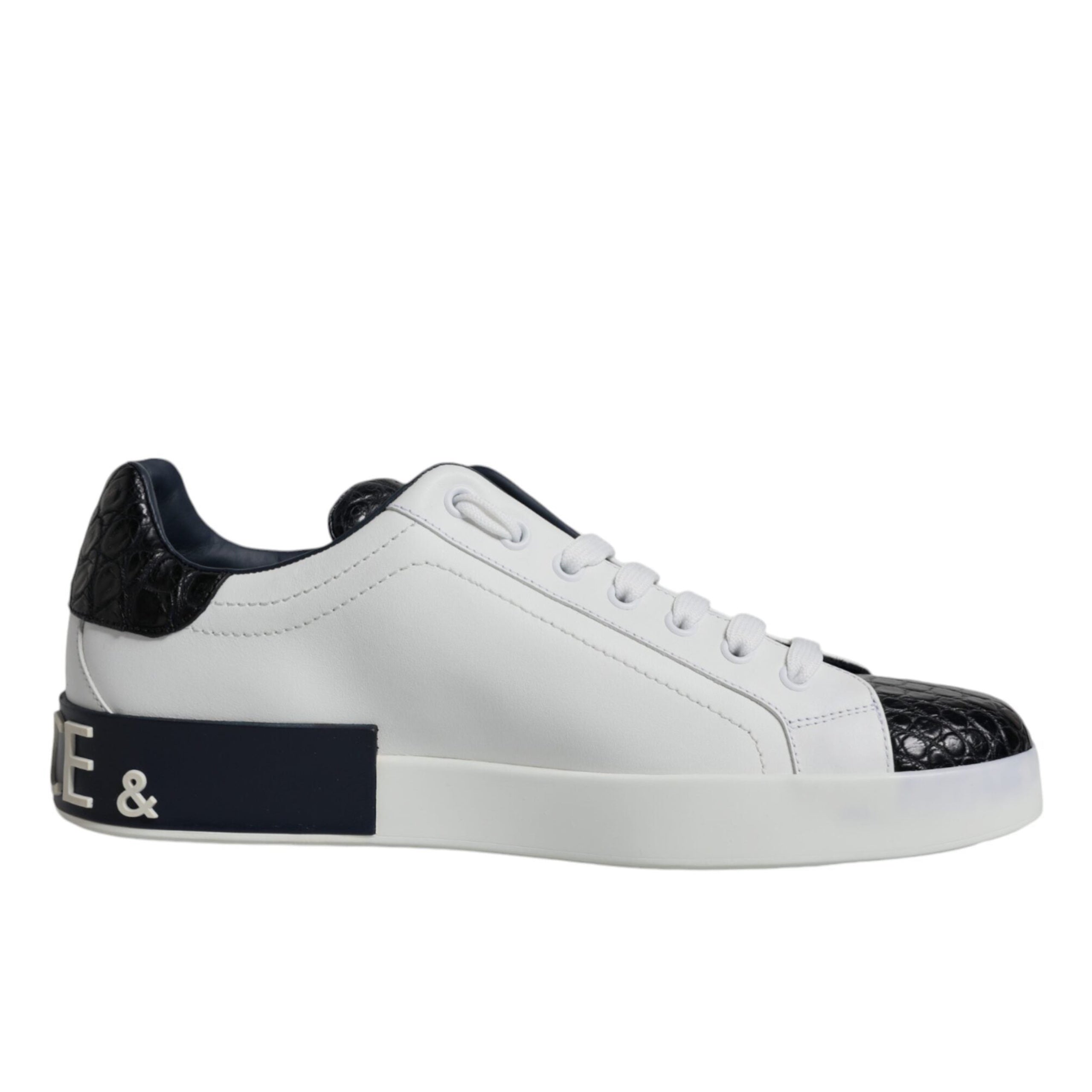 Dolce & Gabbana W&B Croc Leather Portofino Sneaker