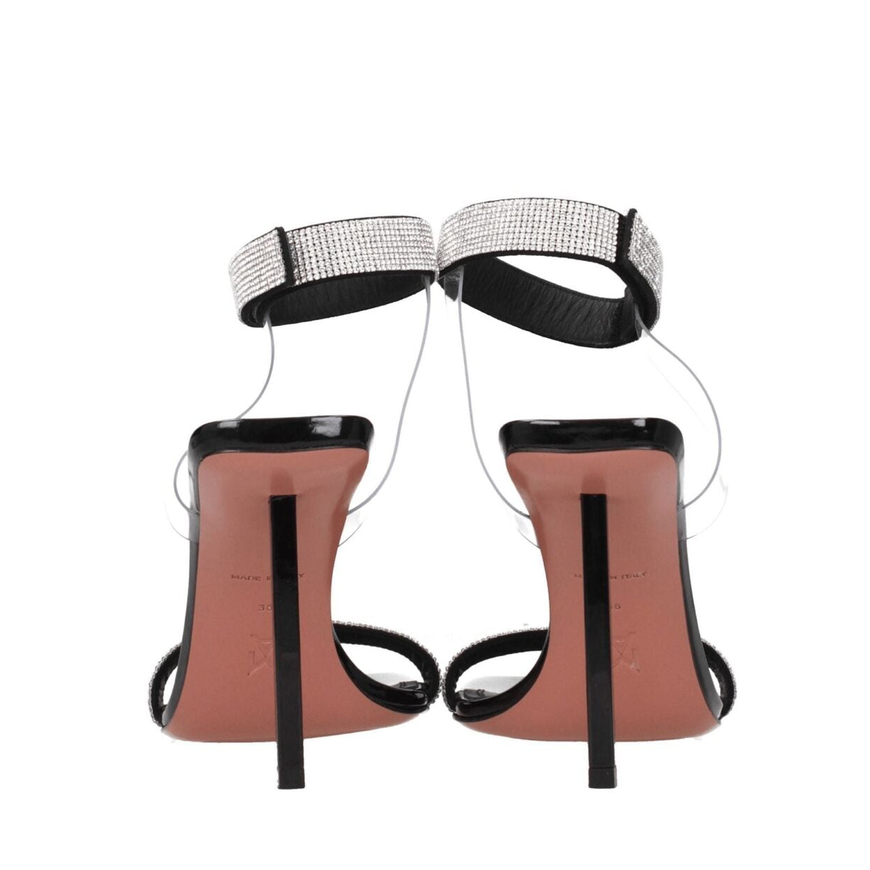 Amina Muaddi Black Crystals Sandal