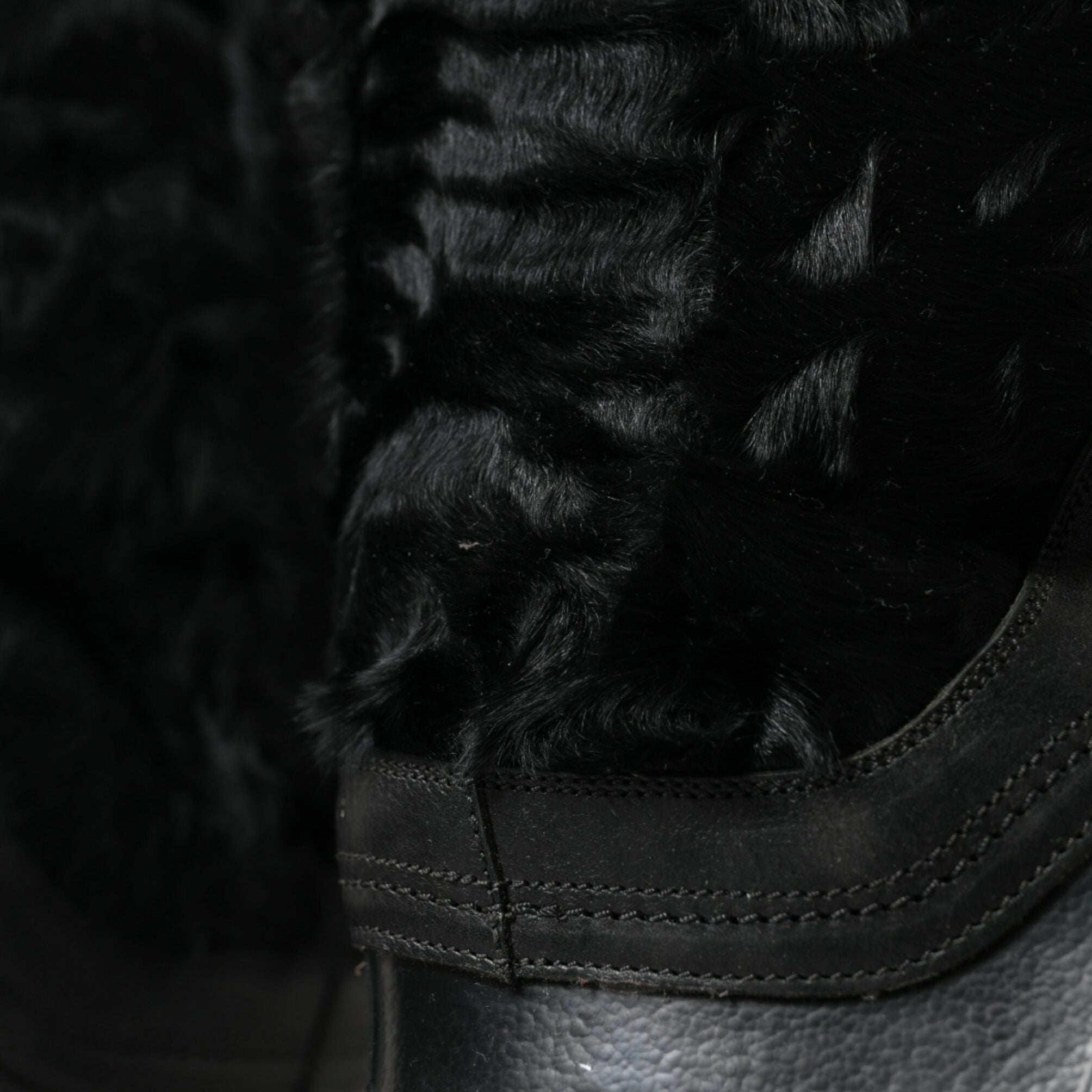 Dolce & Gabbana Lace Up Shearling Rain Boots