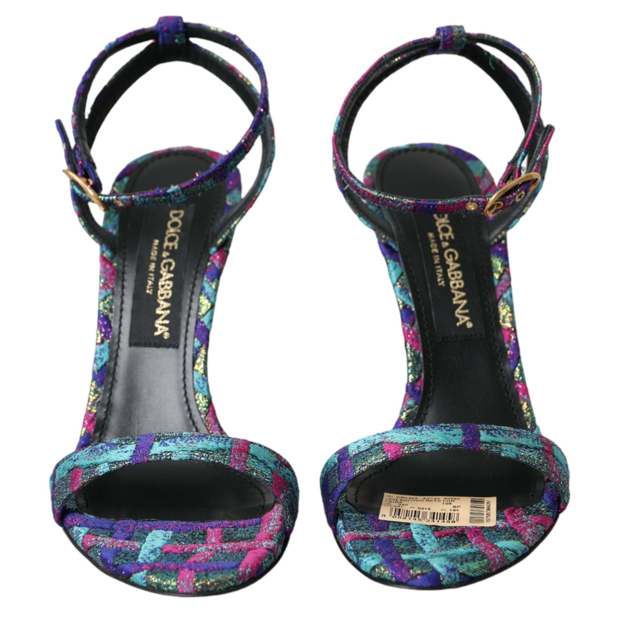 Dolce & Gabbana Multicolor Jacquard Crystals Sandals