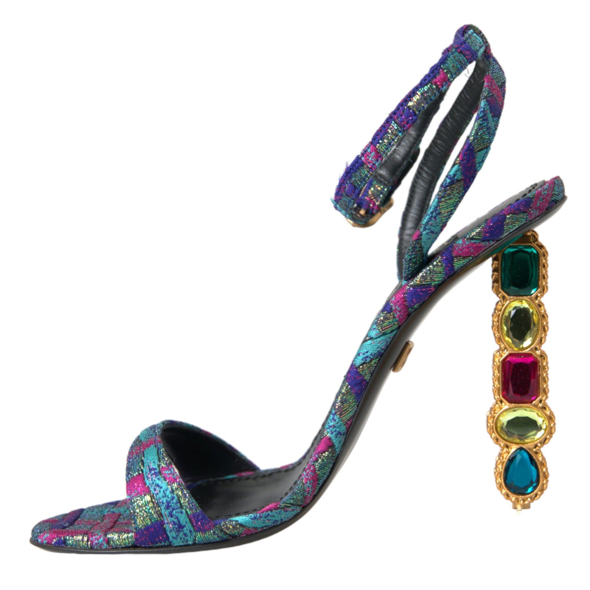 Dolce & Gabbana Multicolor Jacquard Crystals Sandals