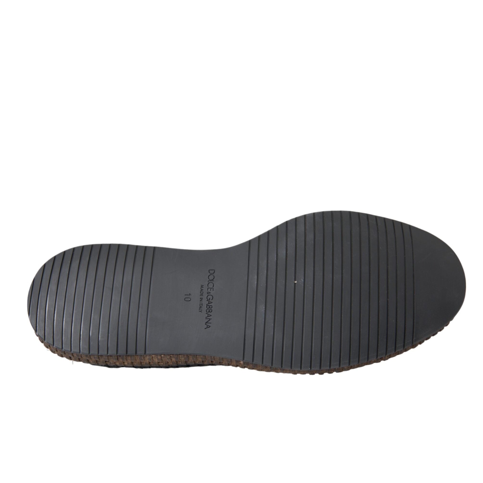 Dolce & Gabbana Black Woven Goat Lace Up Shoes