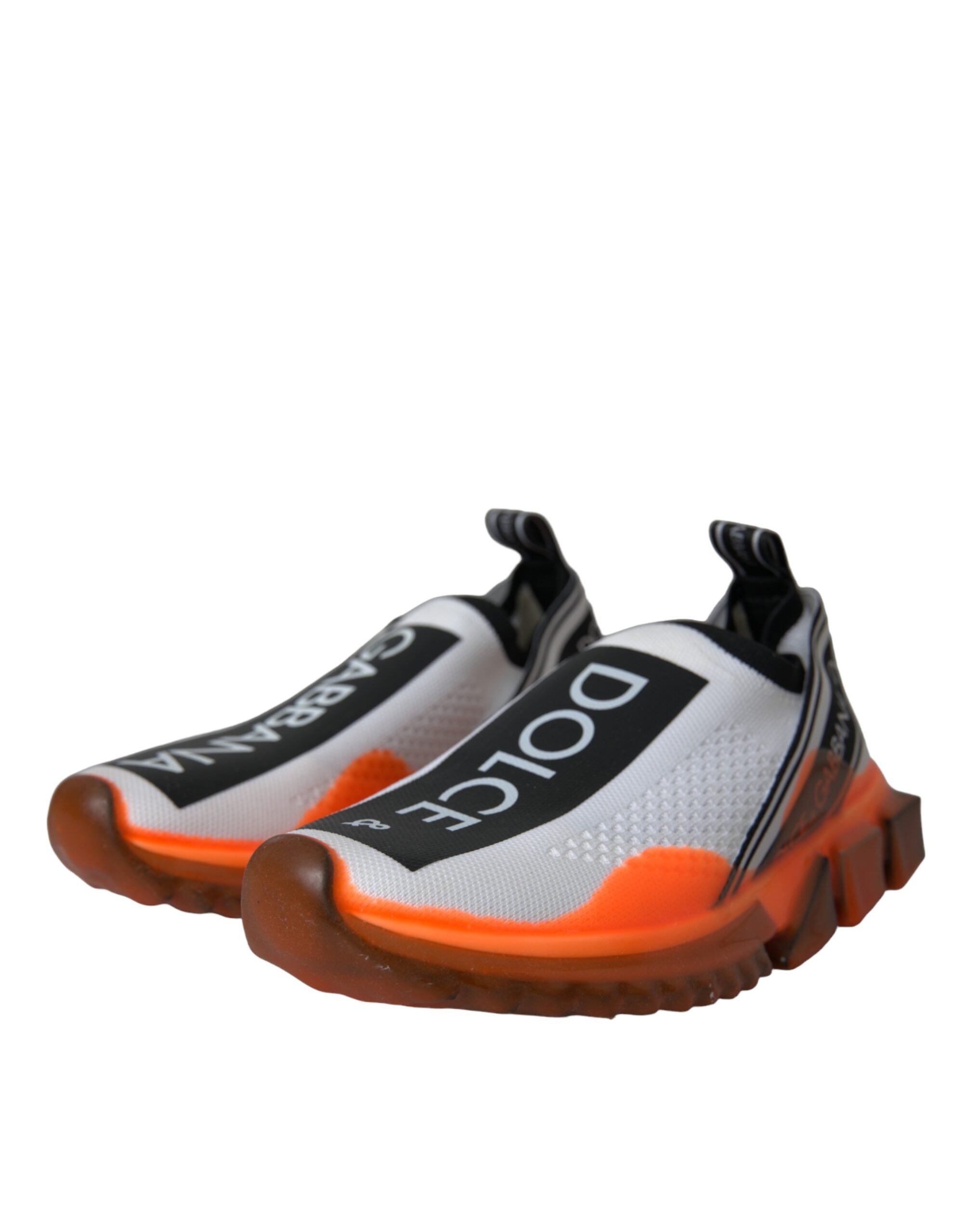 Dolce & Gabbana Black White Orange Slip On Sorrento Sneakers