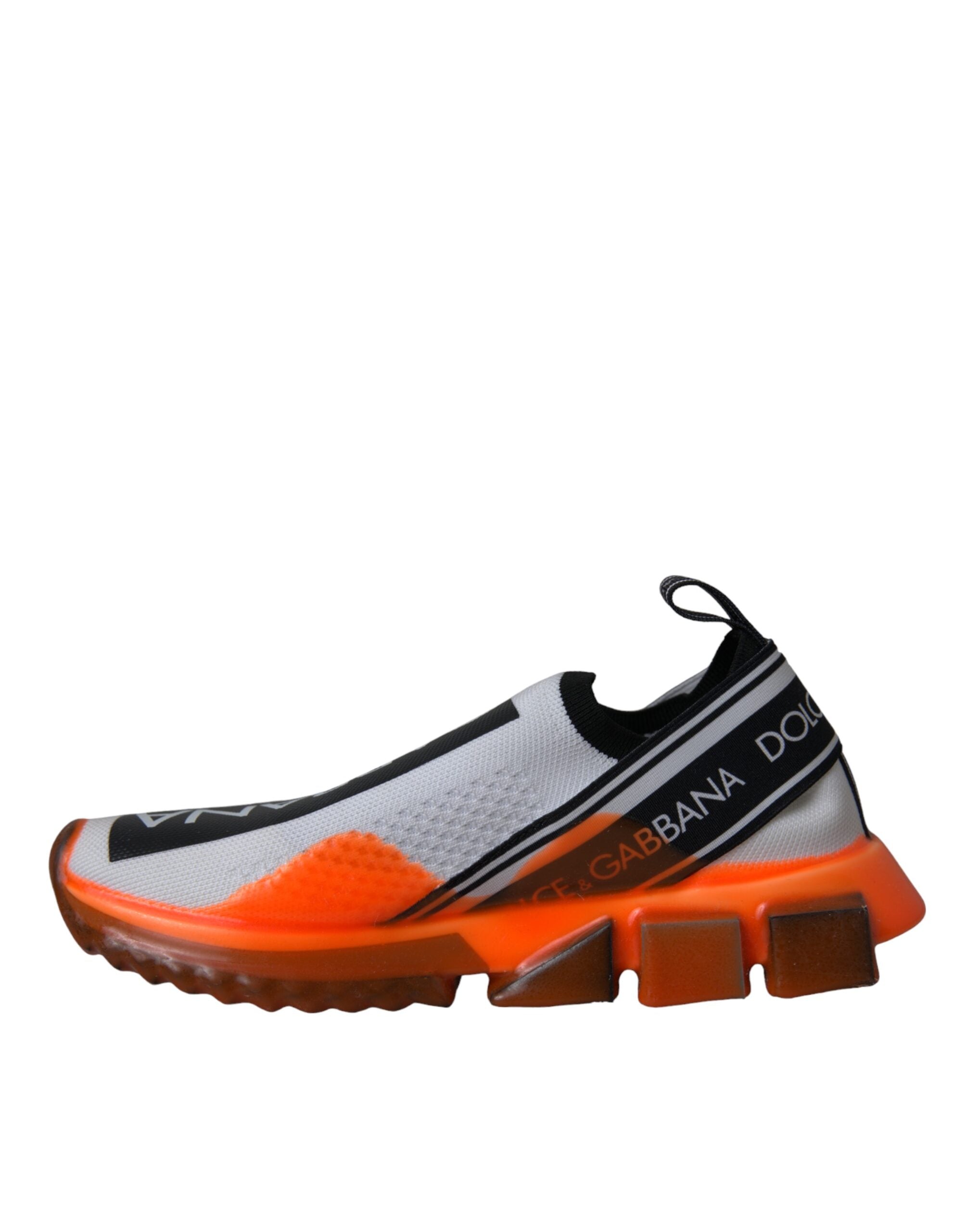 Dolce & Gabbana Black White Orange Slip On Sorrento Sneakers
