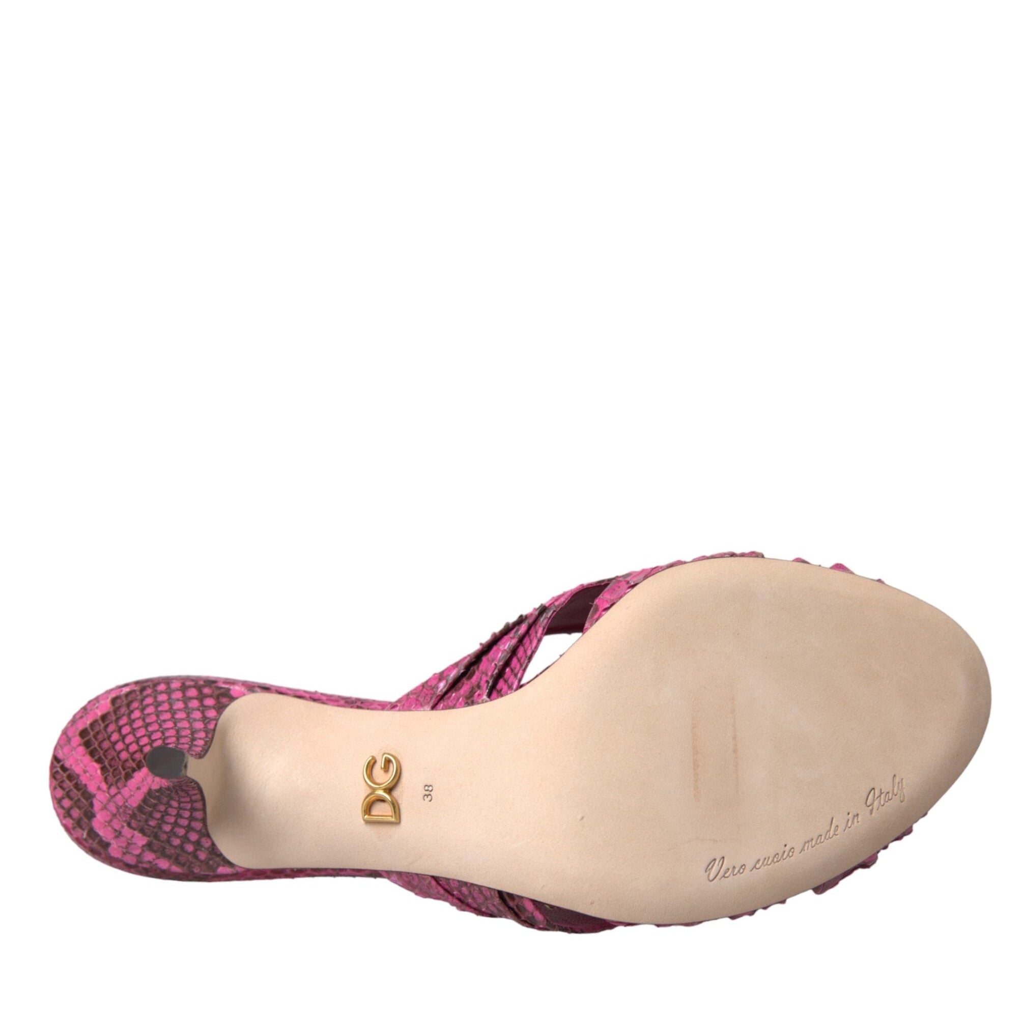 Dolce & Gabbana Pink Python Leather Heels