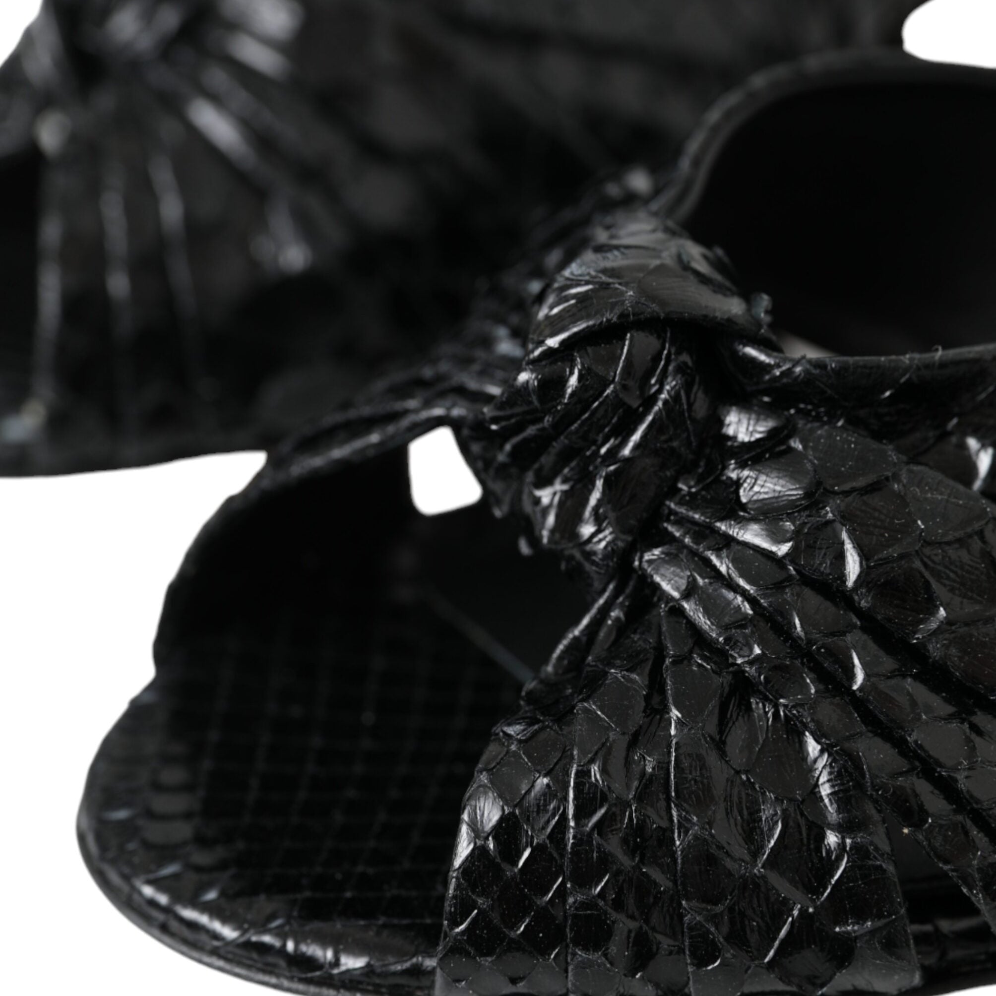 Dolce & Gabbana Black Exotic Leather Heels