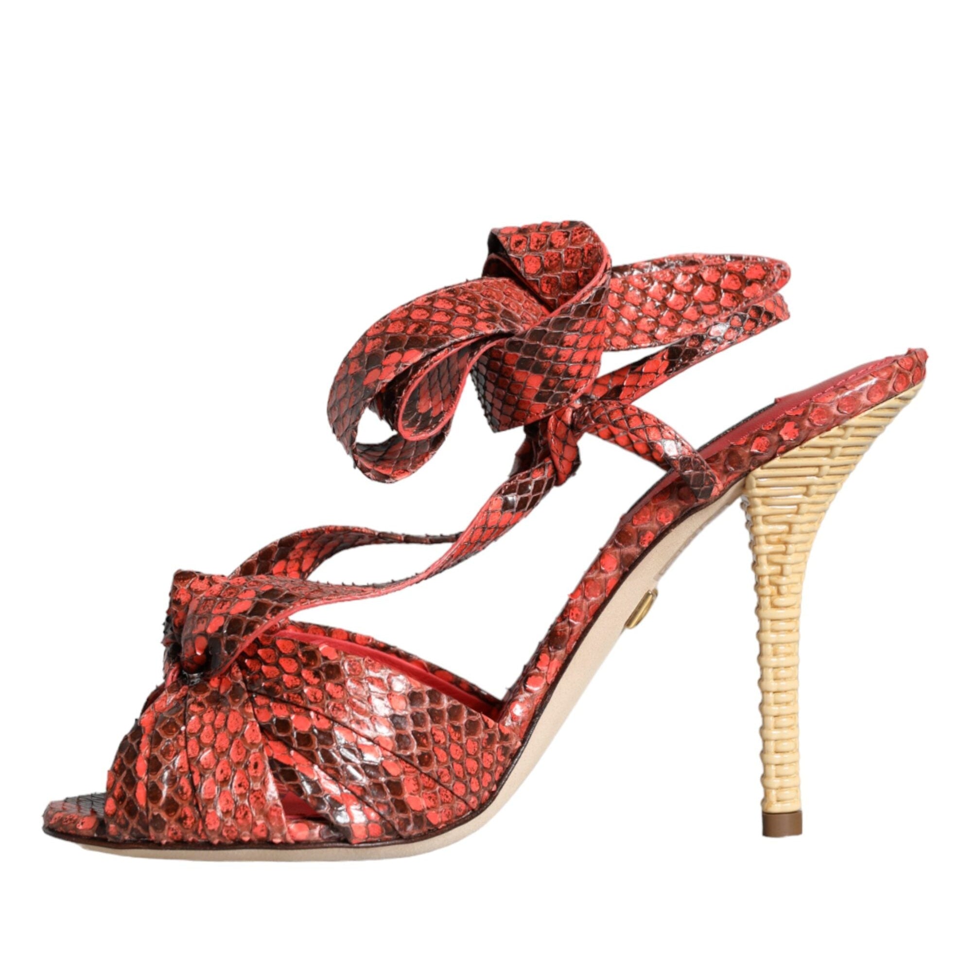 Dolce & Gabbana Coral Python Leather Heels