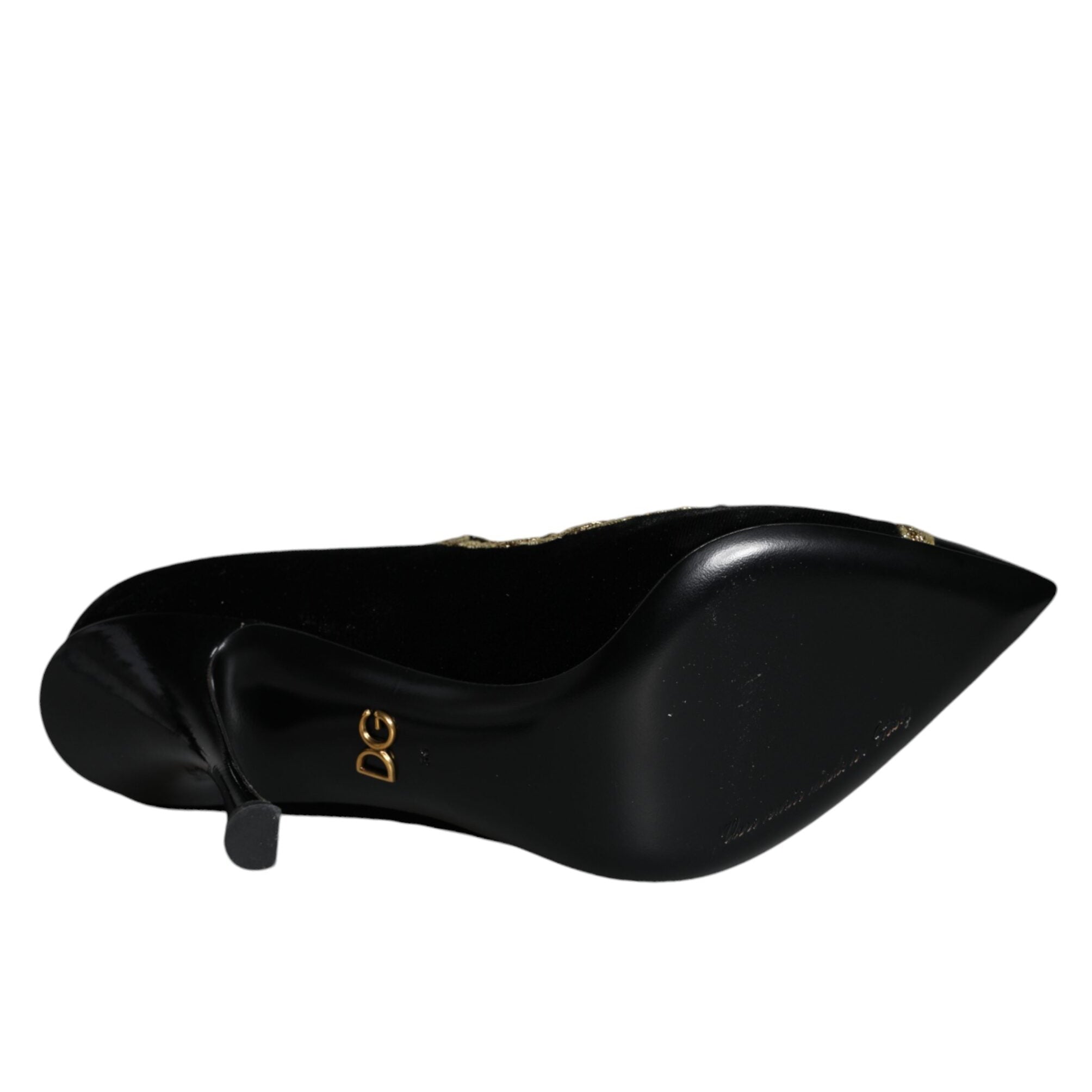 Dolce & Gabbana Black Mary Janes Velvet Pumps