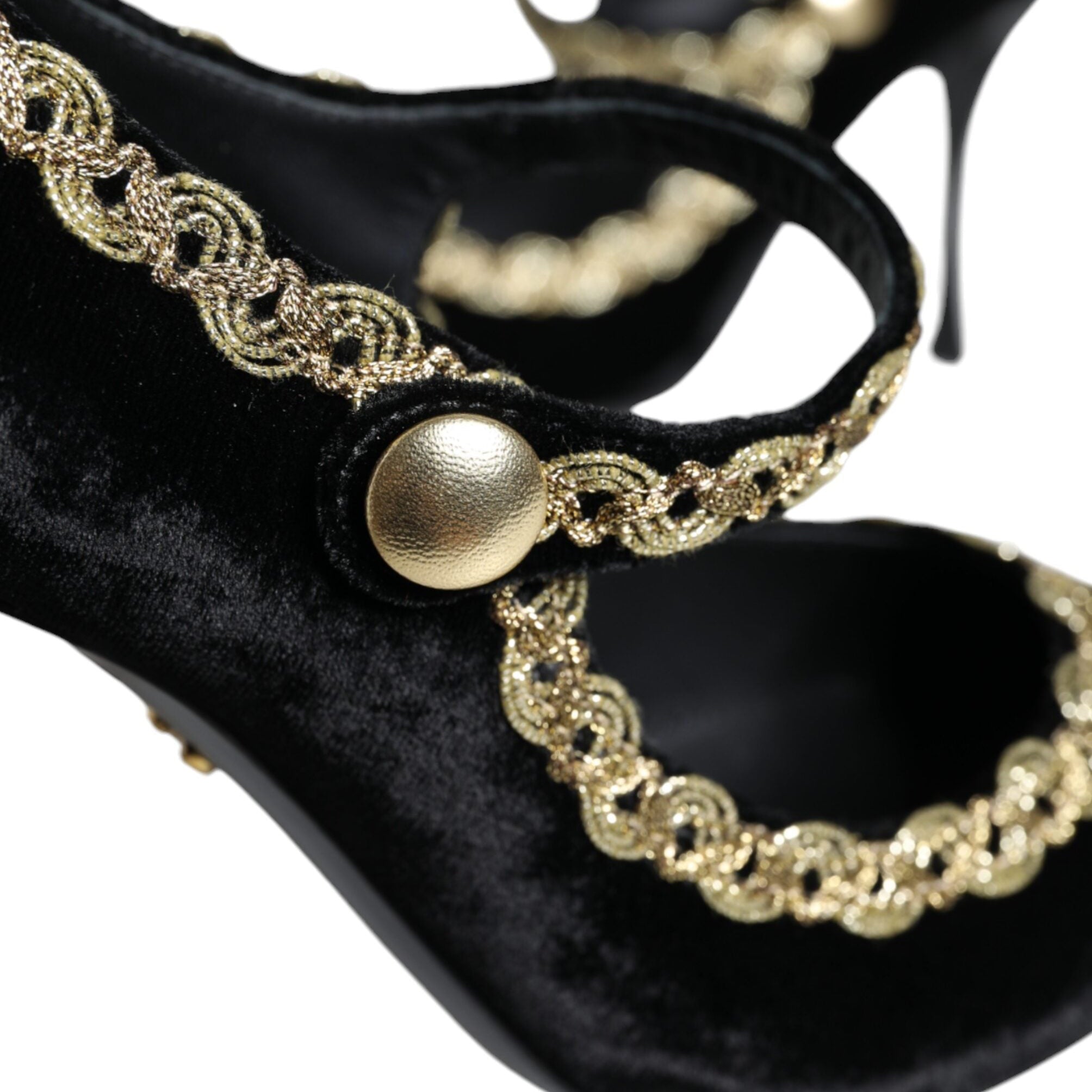Dolce & Gabbana Black Mary Janes Velvet Pumps