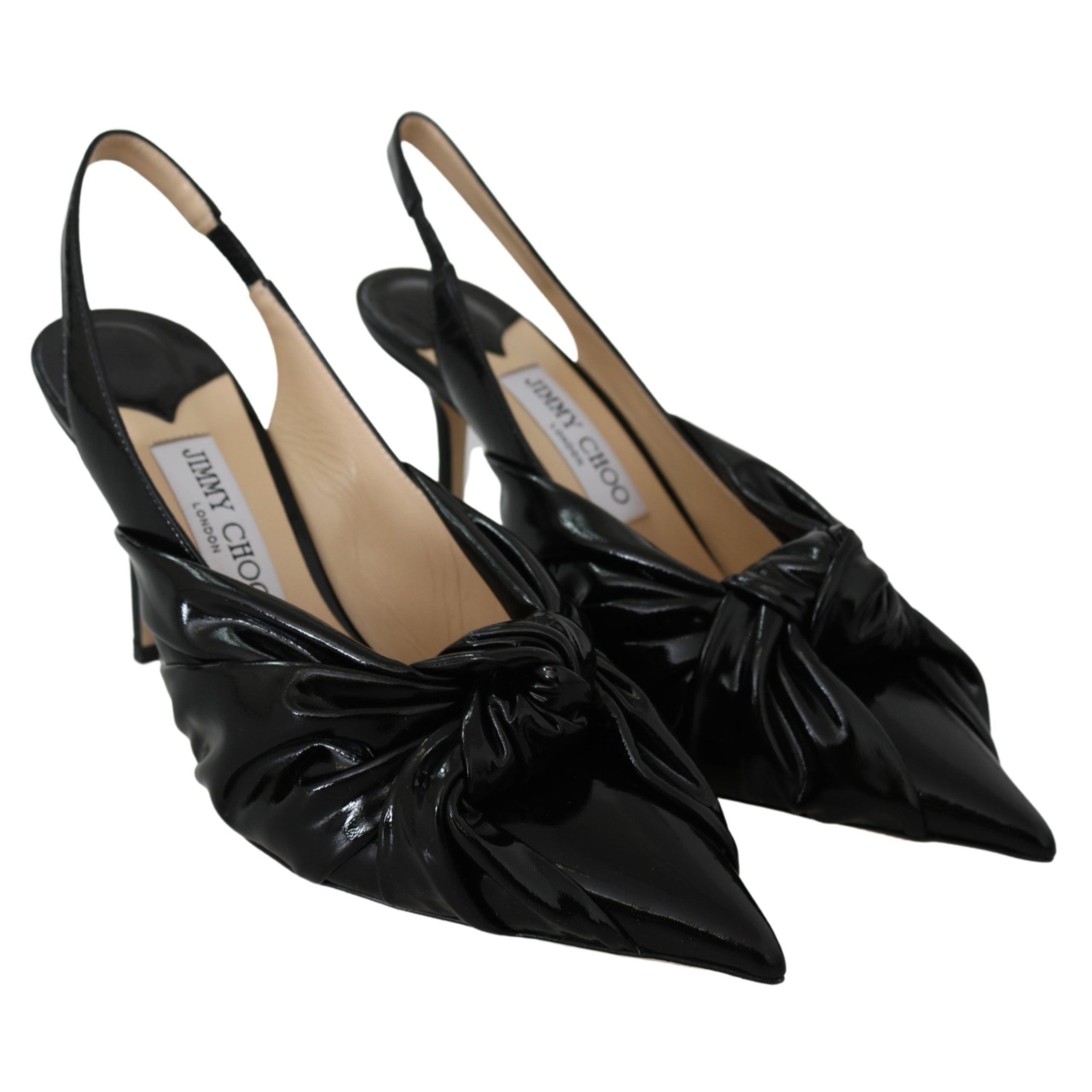 Jimmy Choo Black Leather Pointed Toe Pumps