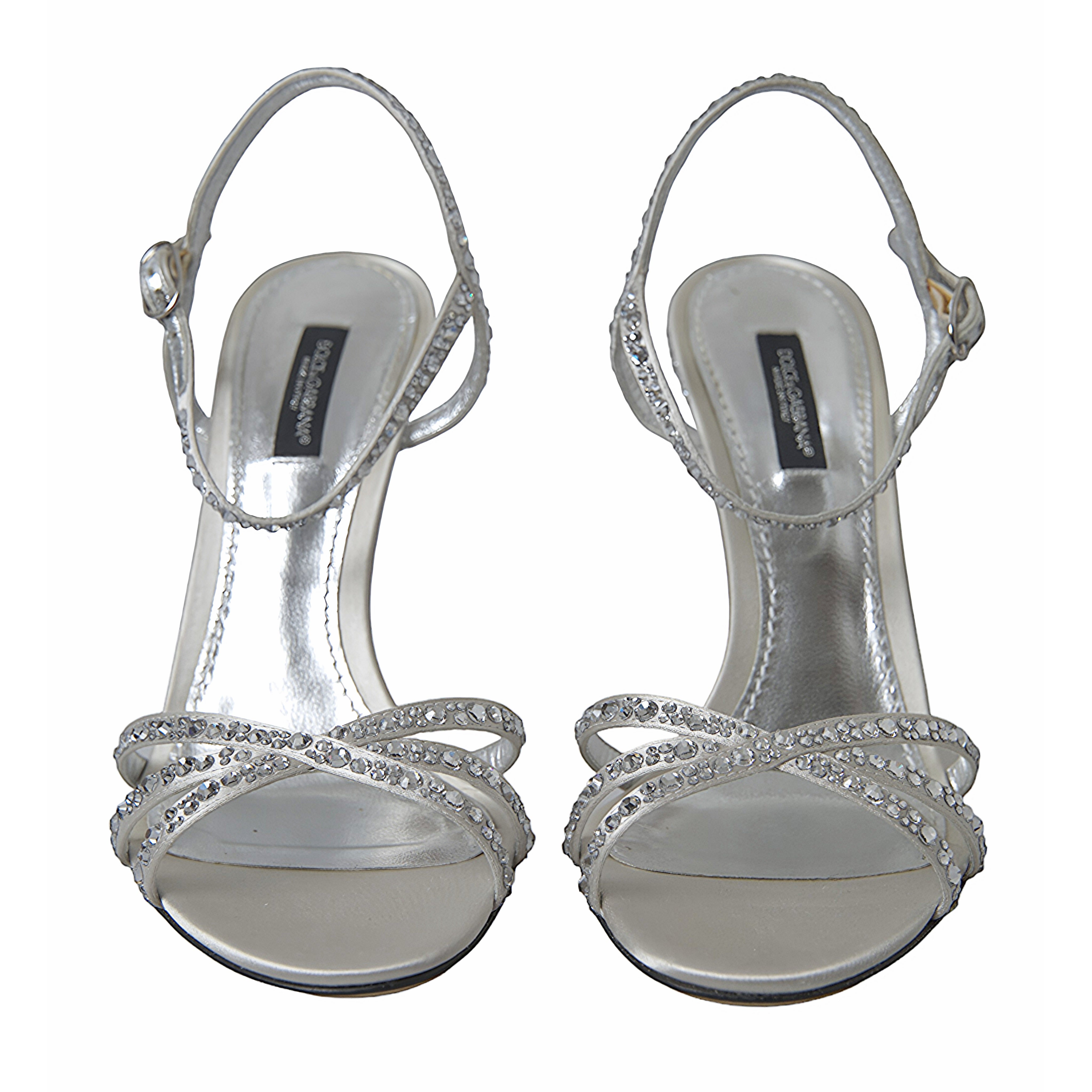 Dolce & Gabbana Metallic Crystal Detailed Heels