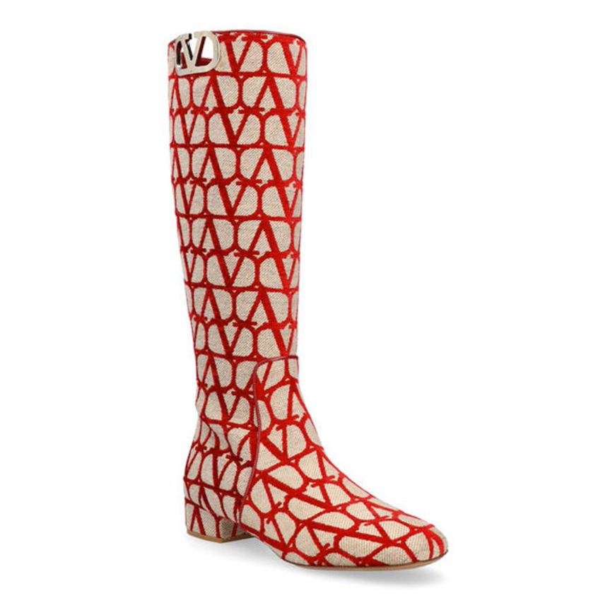 Valentino Garavani Canvas Logo Boots