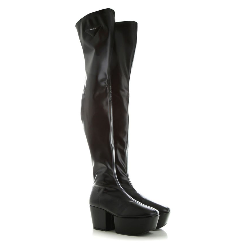 Prada Leather Platform Boots