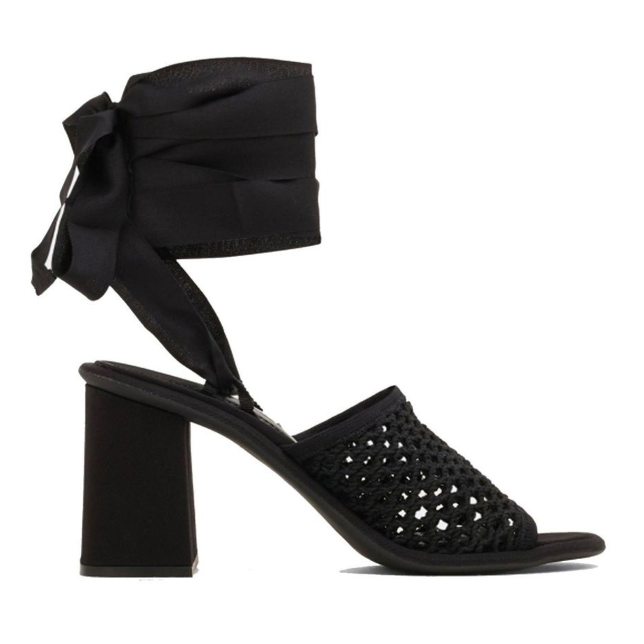 Miu Miu Macrame Black Sandals