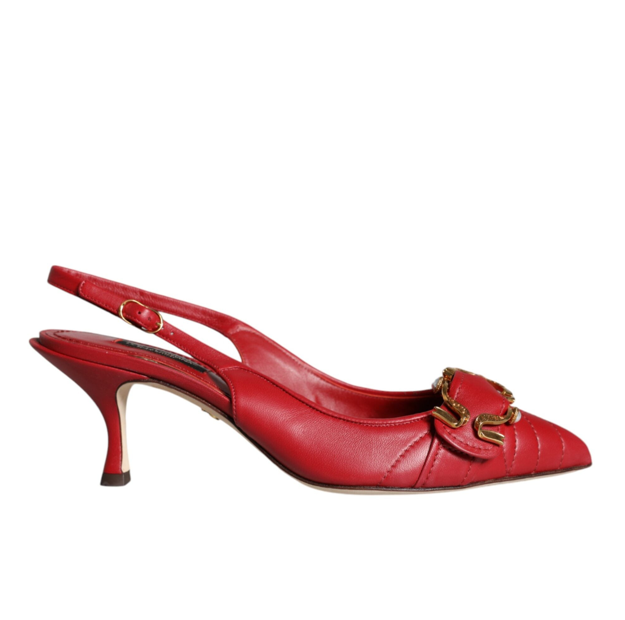 Dolce & Gabbana Red Devotion Leather Heels