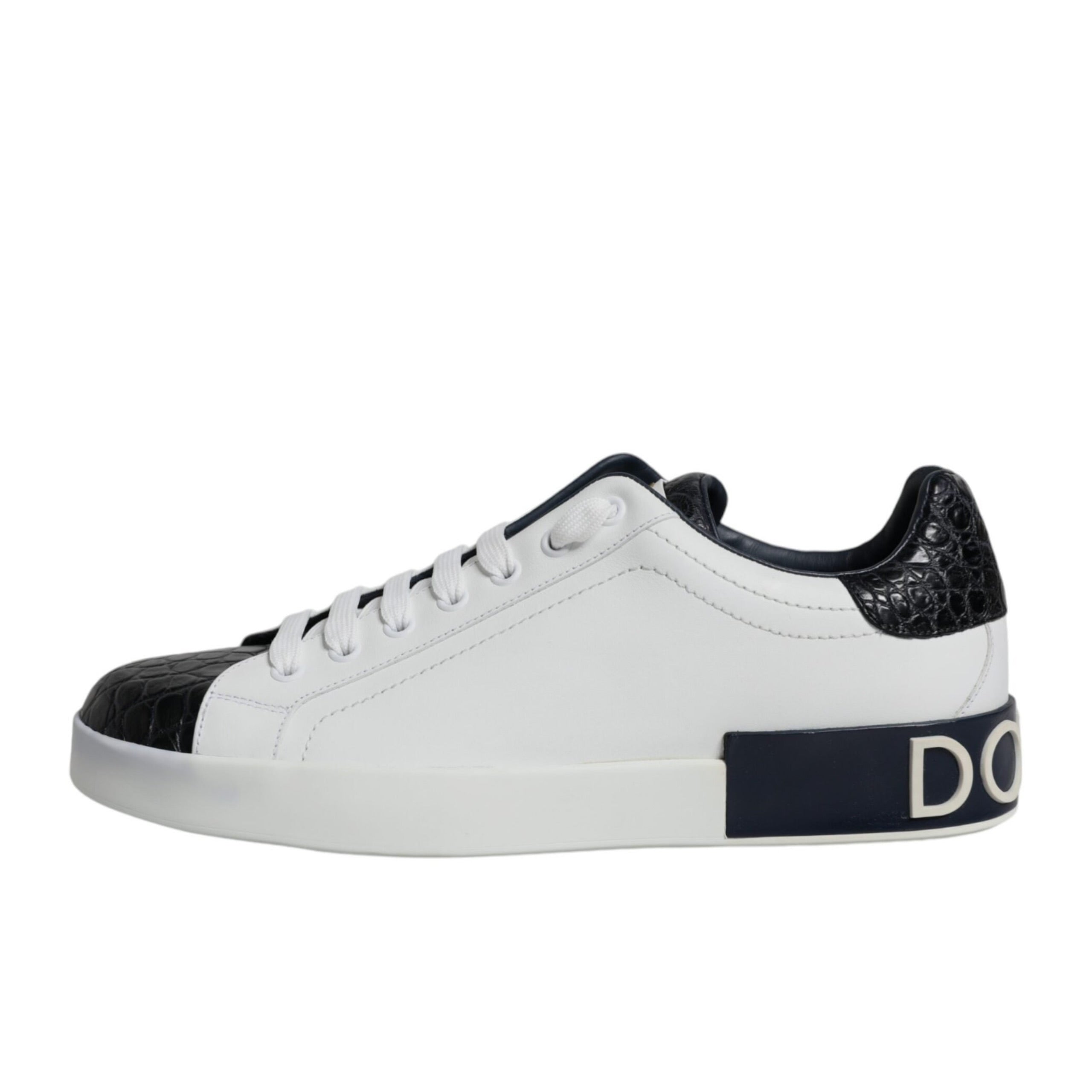 Dolce & Gabbana W&B Croc Leather Portofino Sneaker