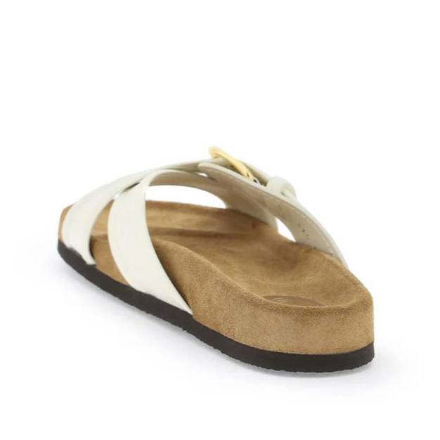 Valentino Garavani White Leather Slide Sandals