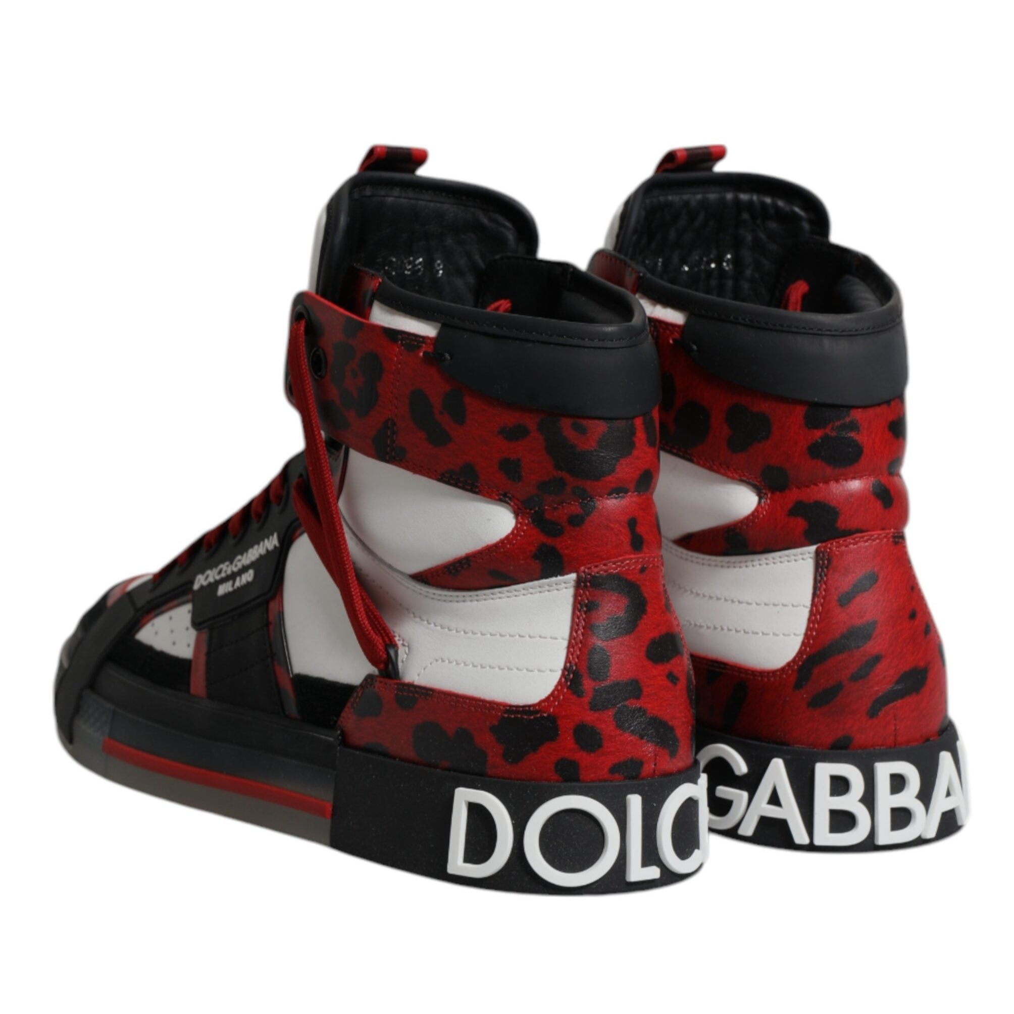 Dolce & Gabbana Multicolor Leather High Top Sneakers