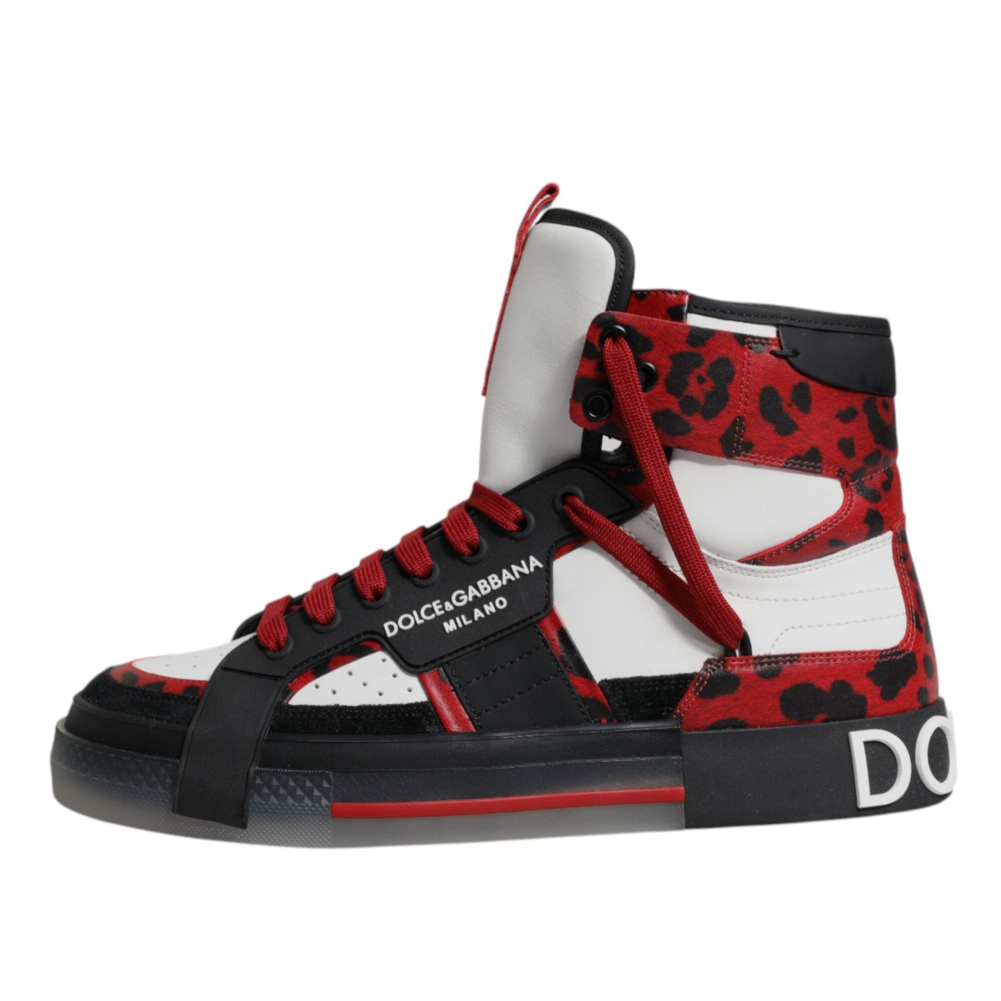 Dolce & Gabbana Multicolor Leather High Top Sneakers
