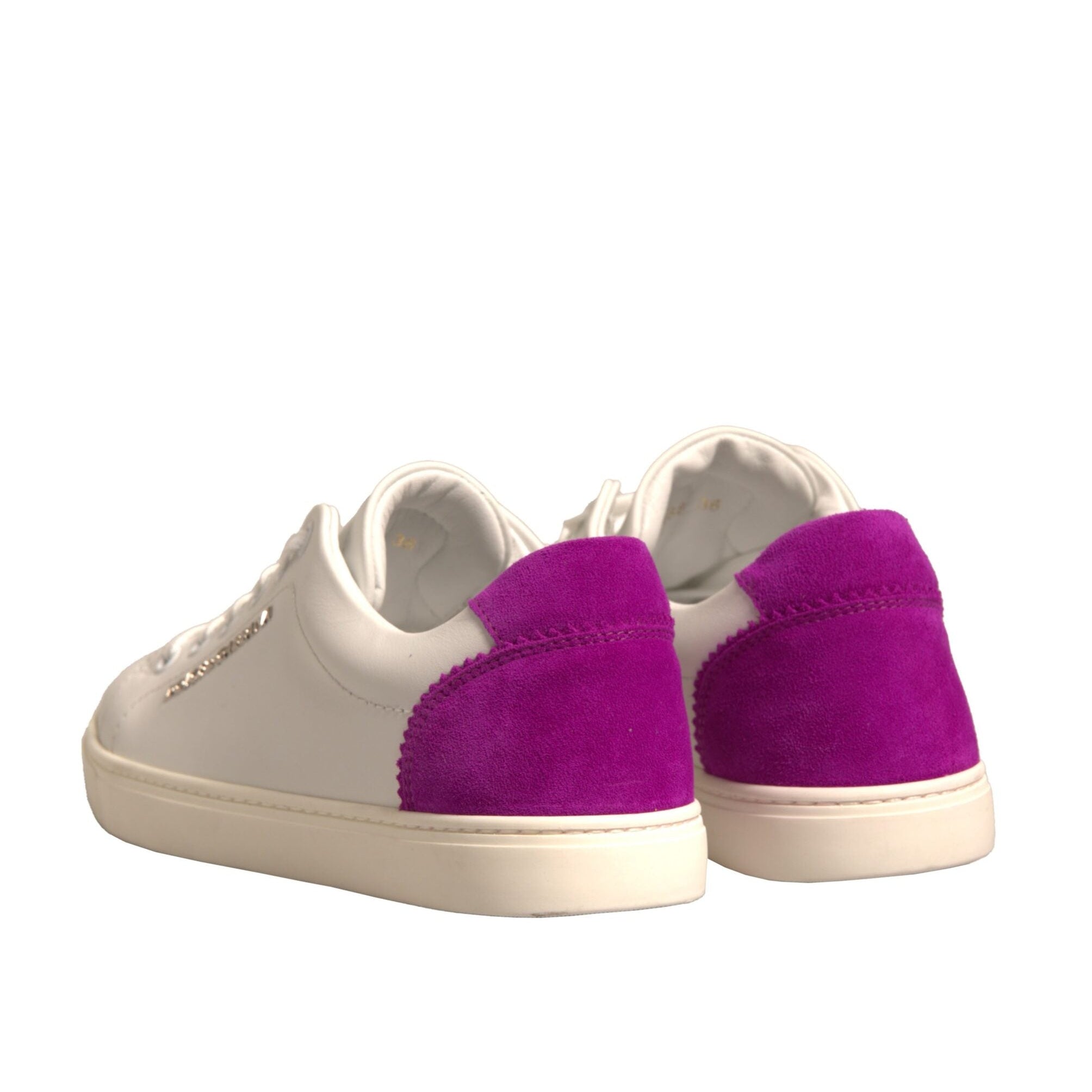 Dolce & Gabbana White Sneakers with Pink Suede Detailing