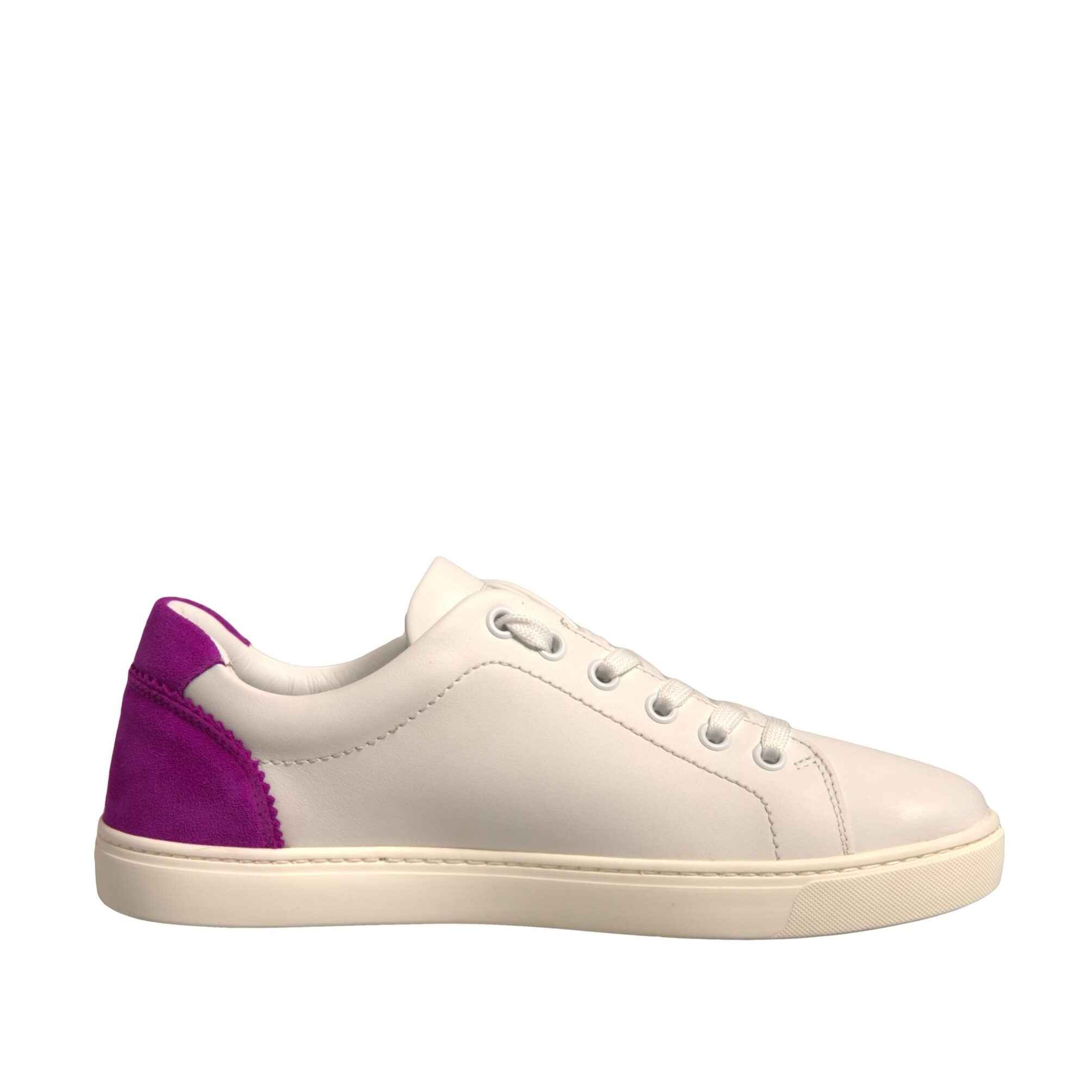 Dolce & Gabbana White Sneakers with Pink Suede Detailing