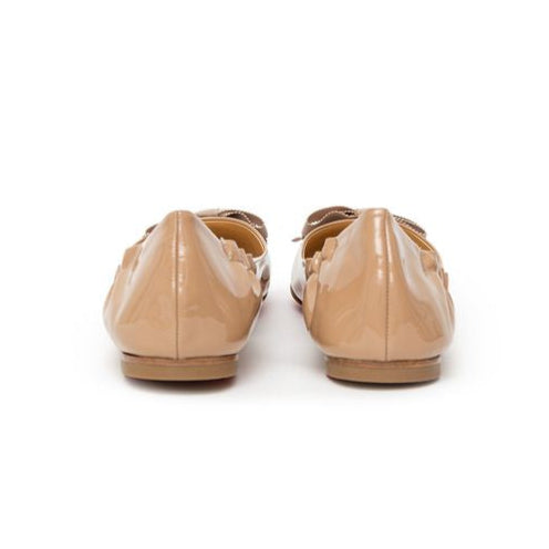 Christian Louboutin Beige Patent Leather Flats