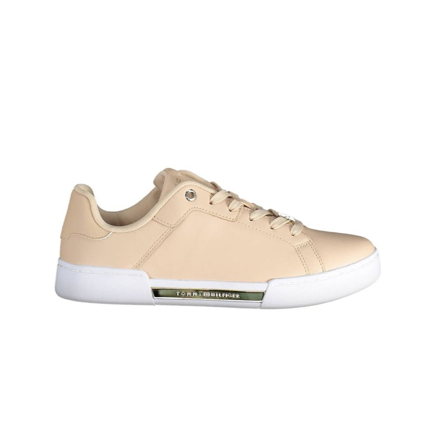 Beige sneaker with white sole on a white background