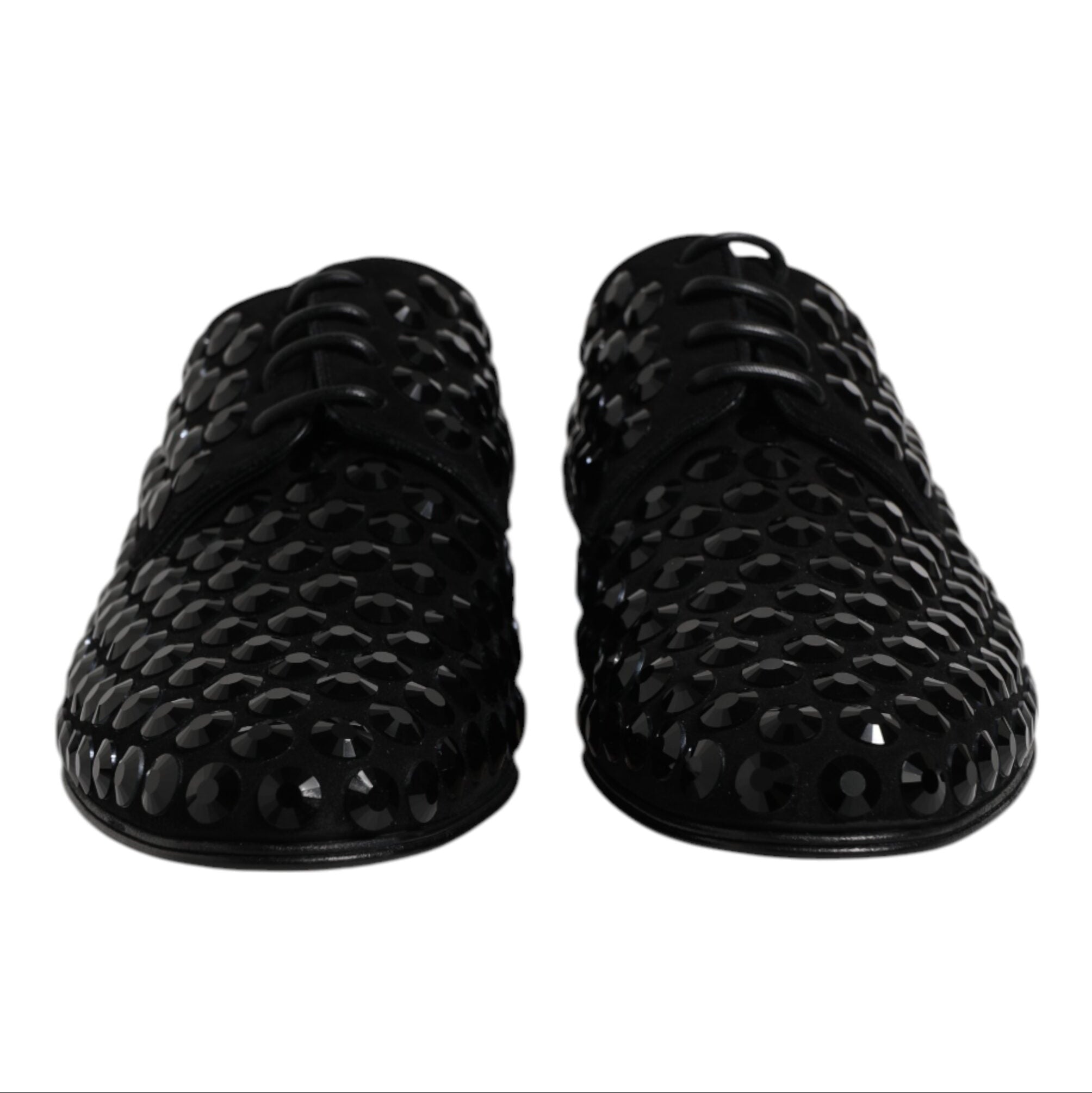 Dolce & Gabbana Black Strass Derby Shoes