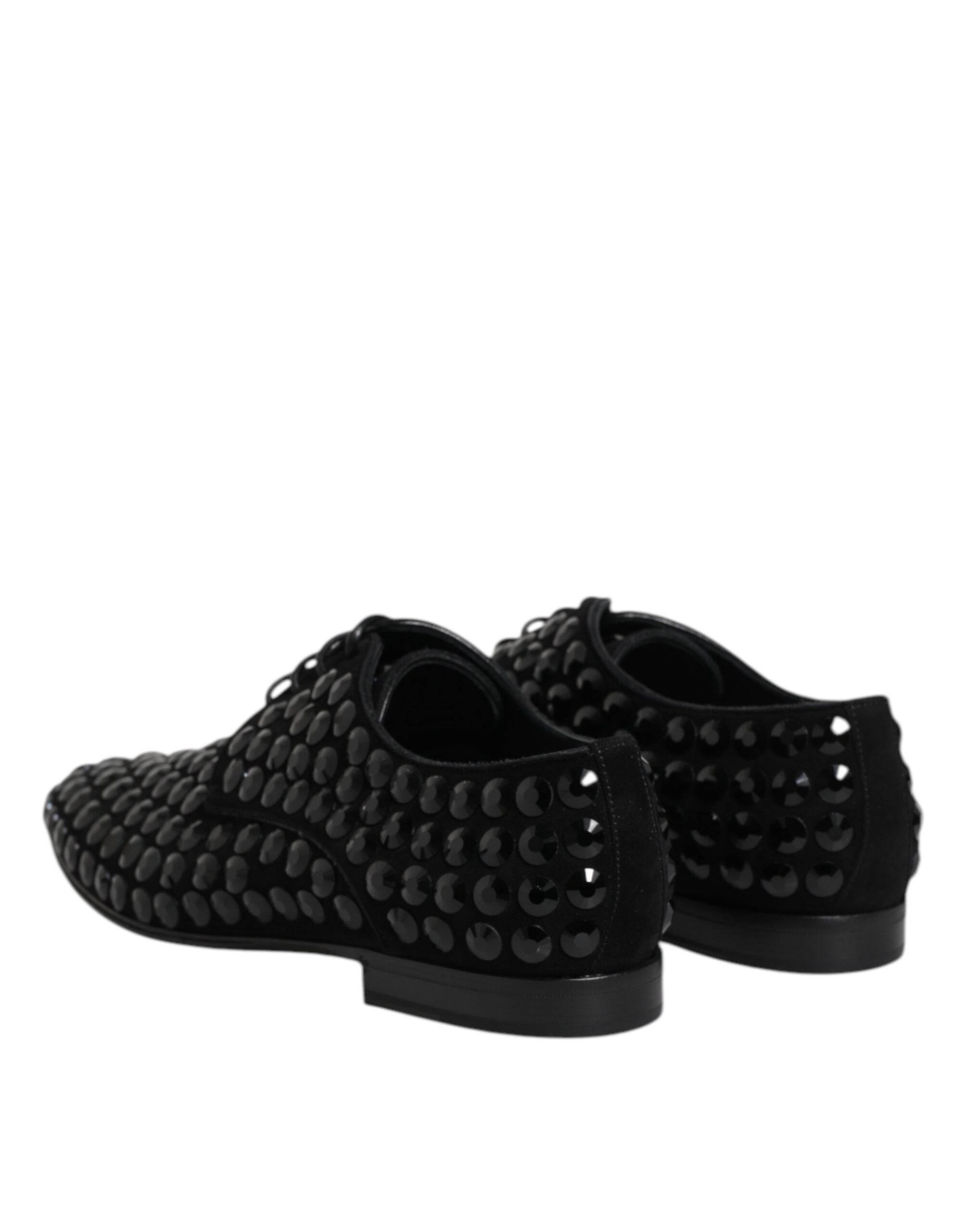 Dolce & Gabbana Black Strass Derby Shoes