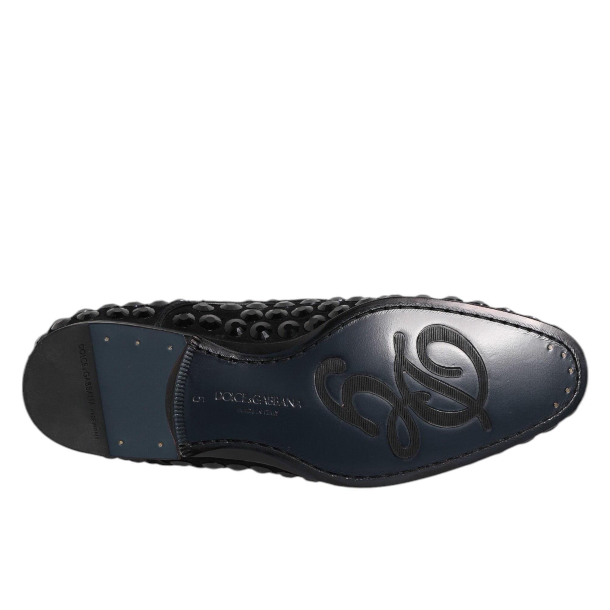 Dolce & Gabbana Black Strass Derby Shoes