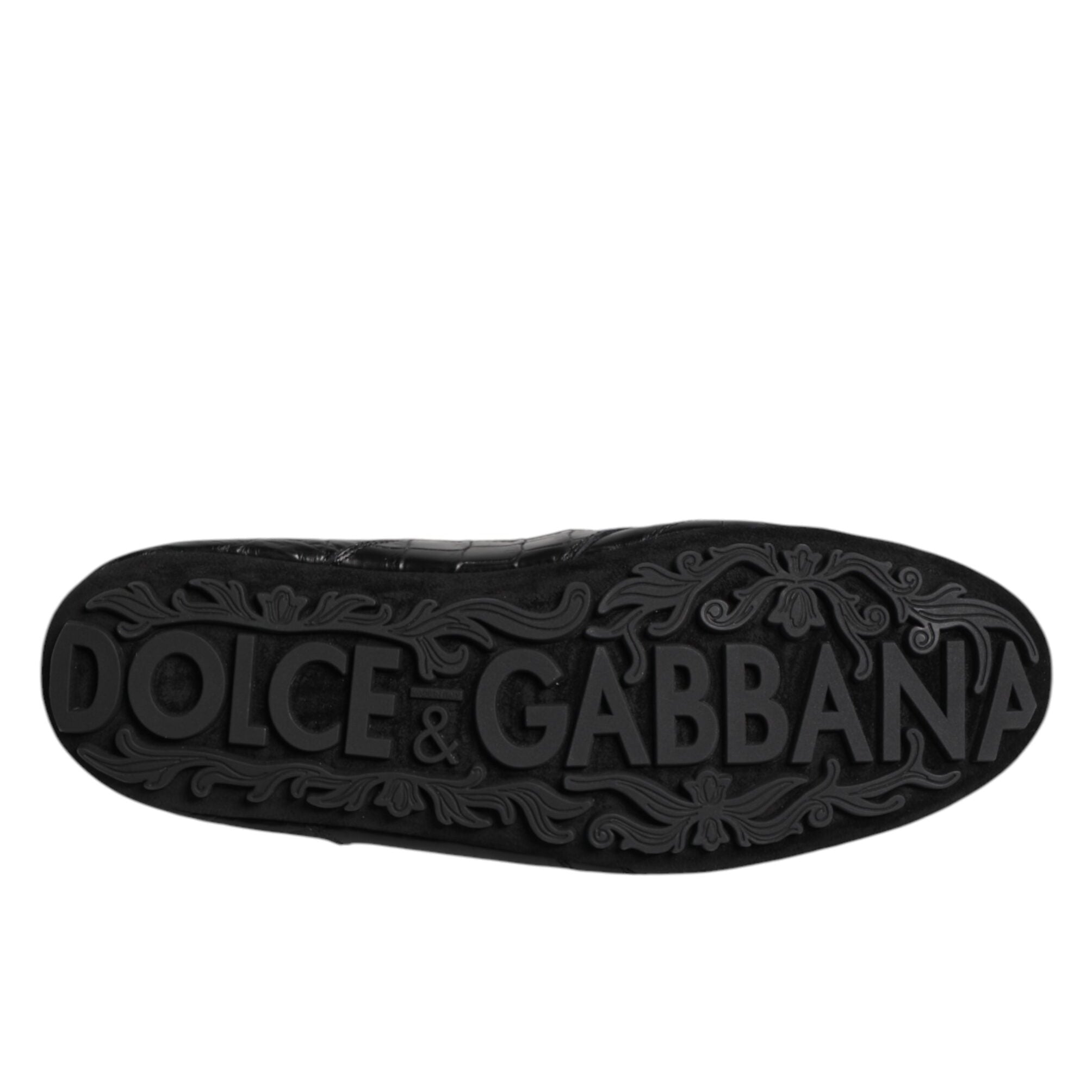 Black sole of a Dolce & Gabbana shoe on a white background