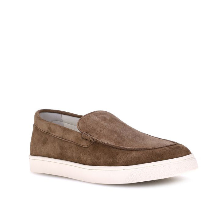 Brunello Cucinelli Brown Suede Slip-on Sneakers