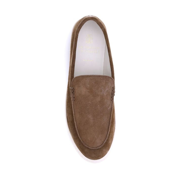 Brunello Cucinelli Brown Suede Slip-on Sneakers