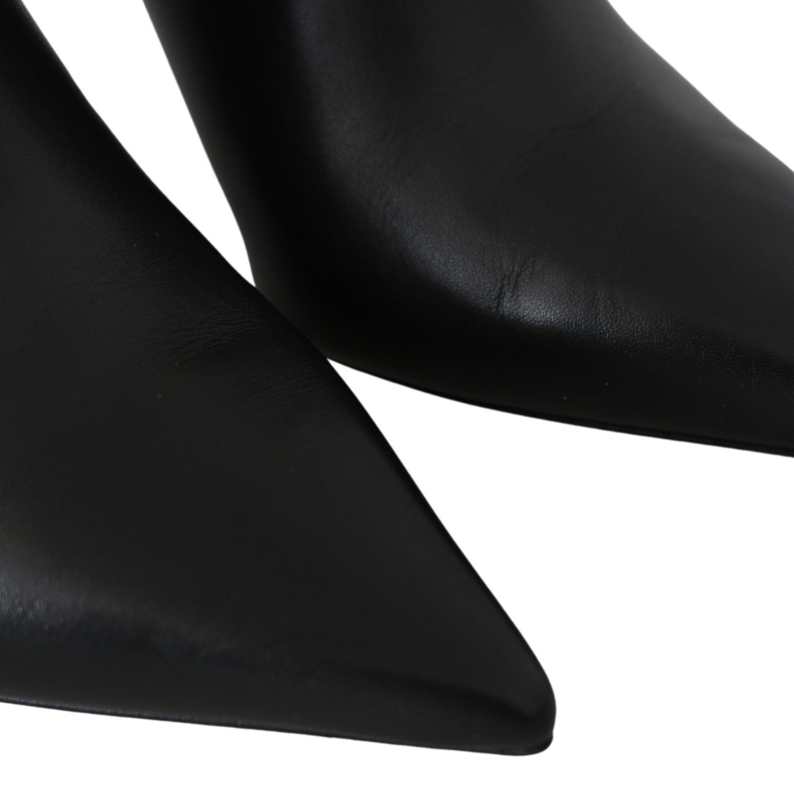 Jimmy Choo Black Leather Bootie Pumps