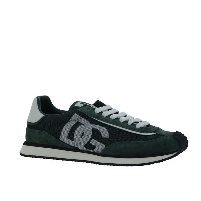 Dolce & Gabbana Forest Green Suede Tennis Sneakers
