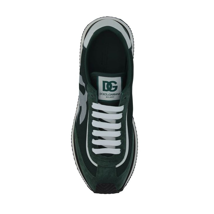 Dolce & Gabbana Forest Green Suede Tennis Sneakers
