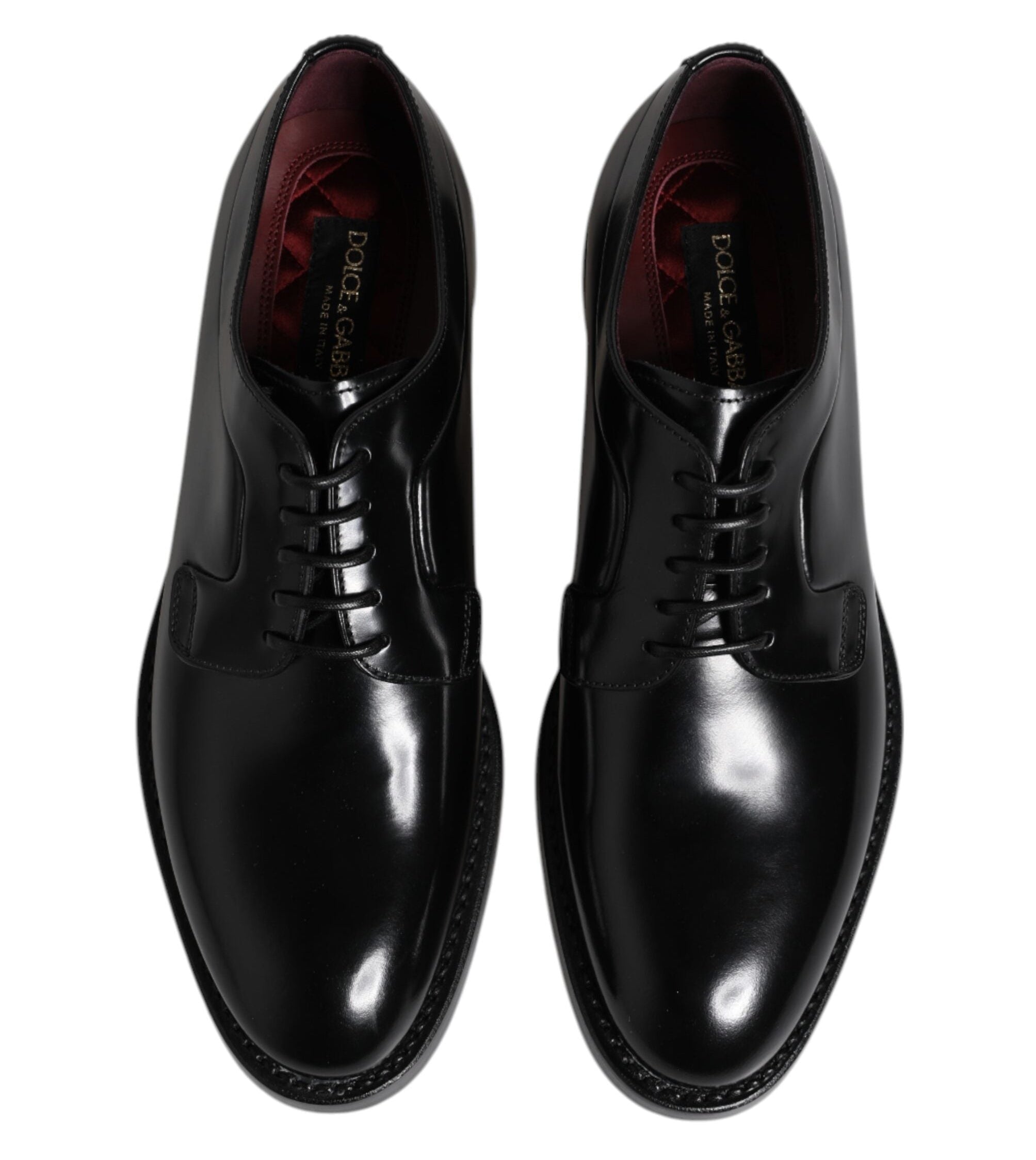 Dolce & Gabbana Black Leather Lace Up Formal Derby Shoes