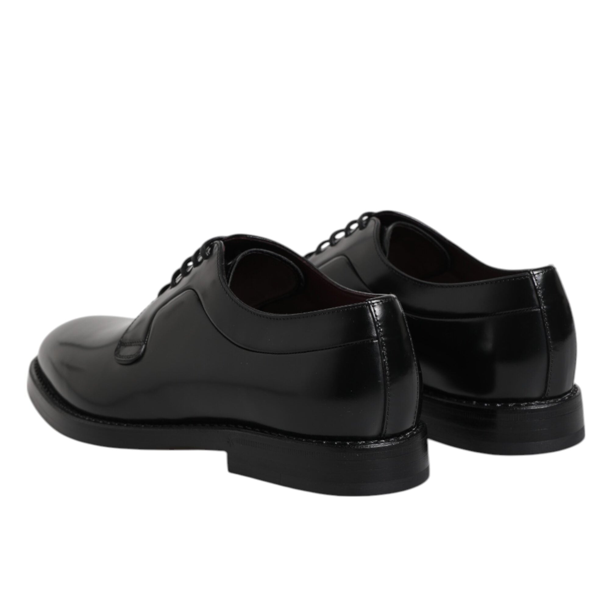Dolce & Gabbana Black Leather Lace Up Formal Derby Shoes