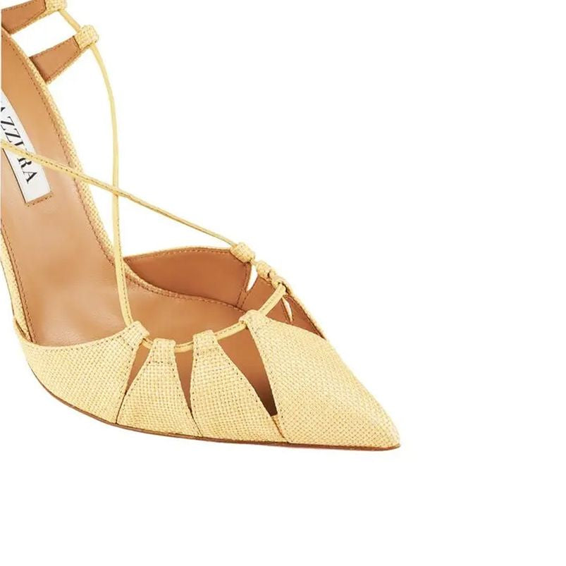 Aquazzura Aquazzurra Bellissima Woven Raffia Stiletto Sandals