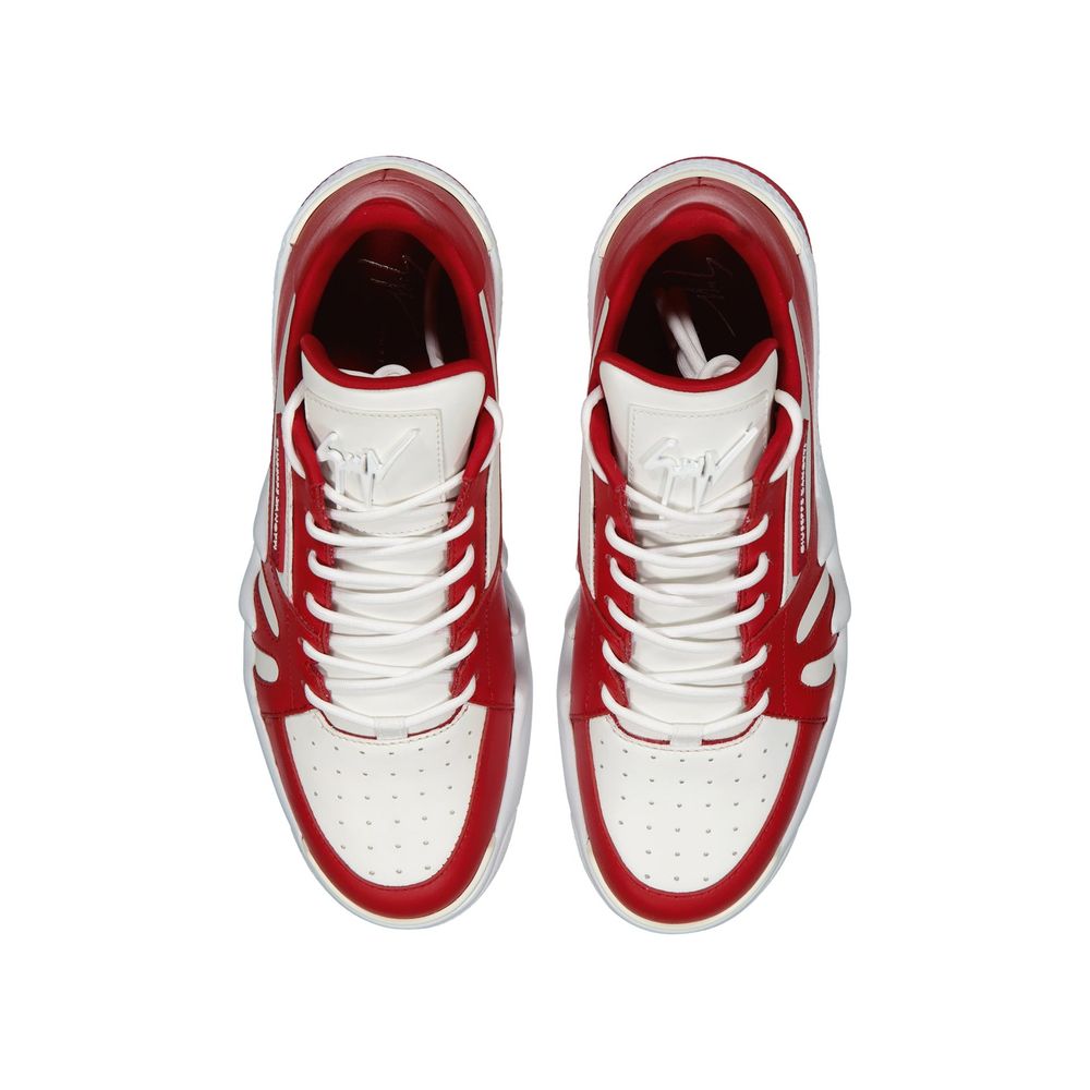 Giuseppe Zanotti Red & White Leather Men's Sneakers