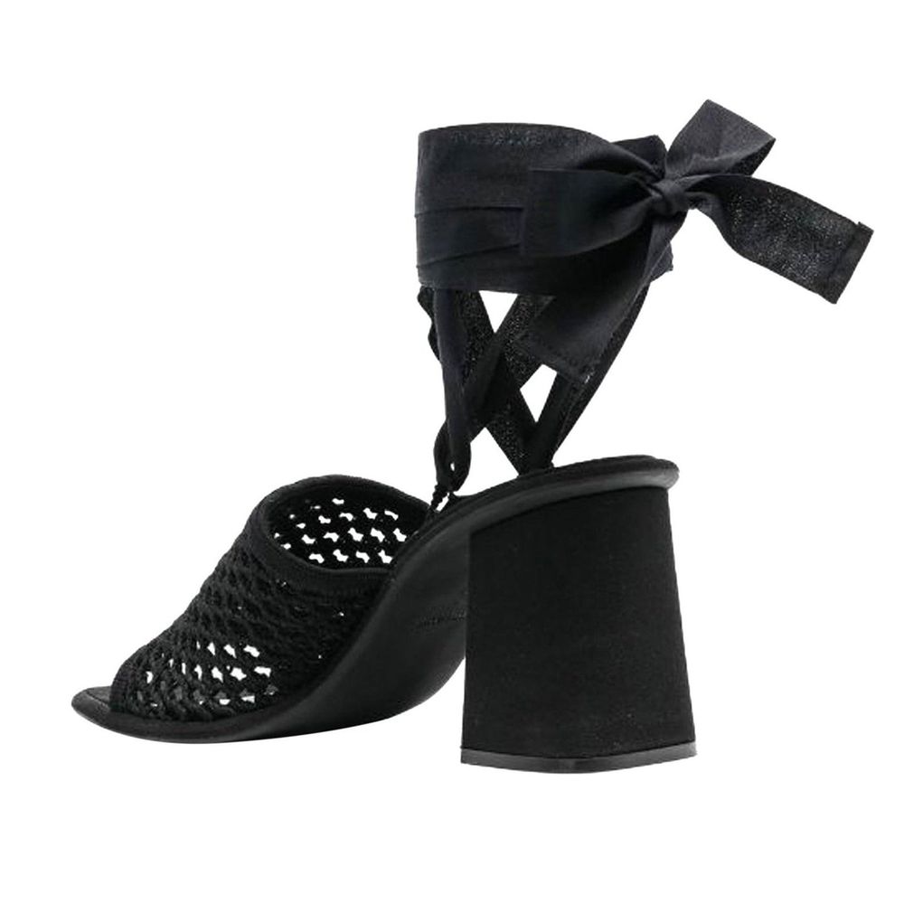 Miu Miu Macrame Black Sandals
