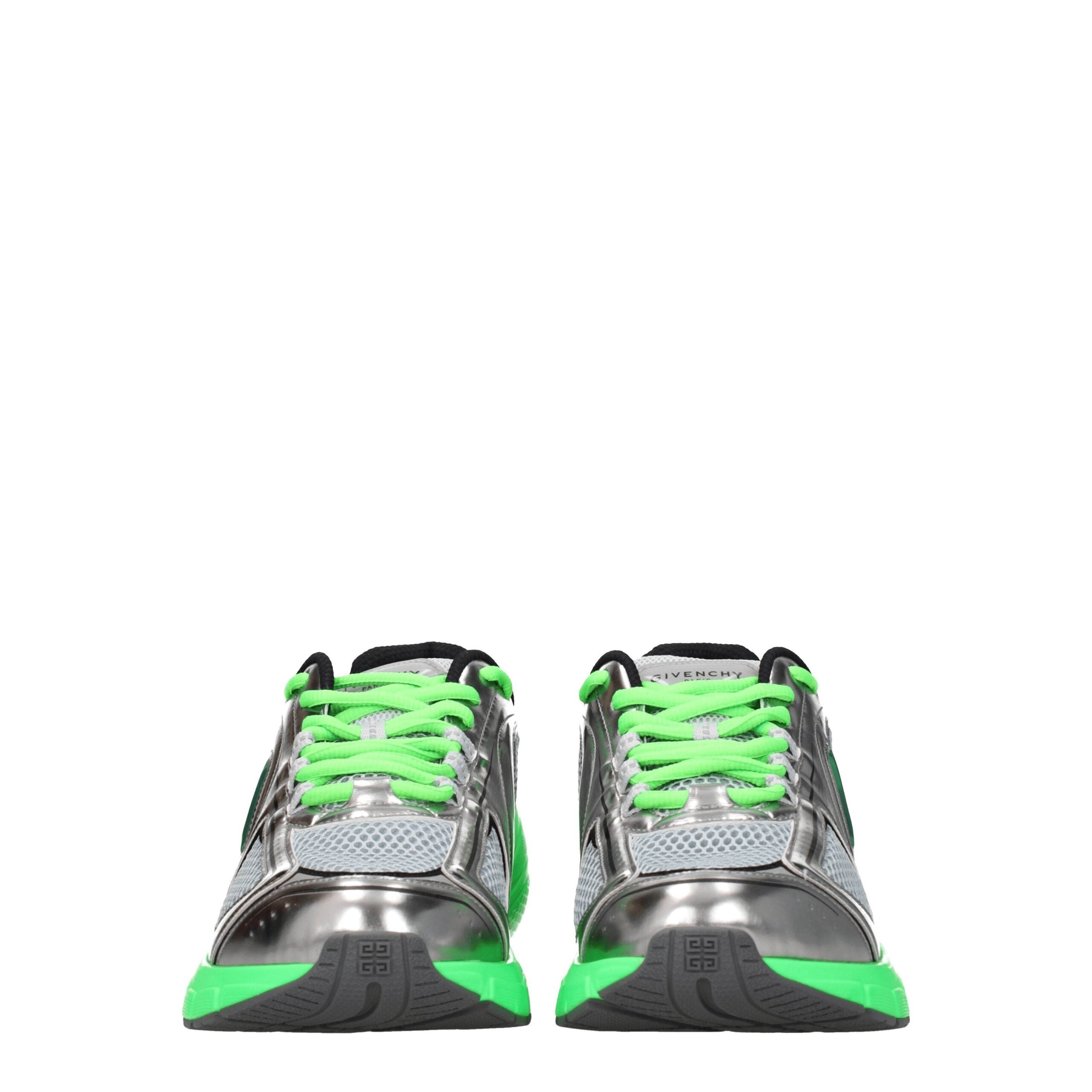 Givenchy Gray & Green Fabric Sneakers