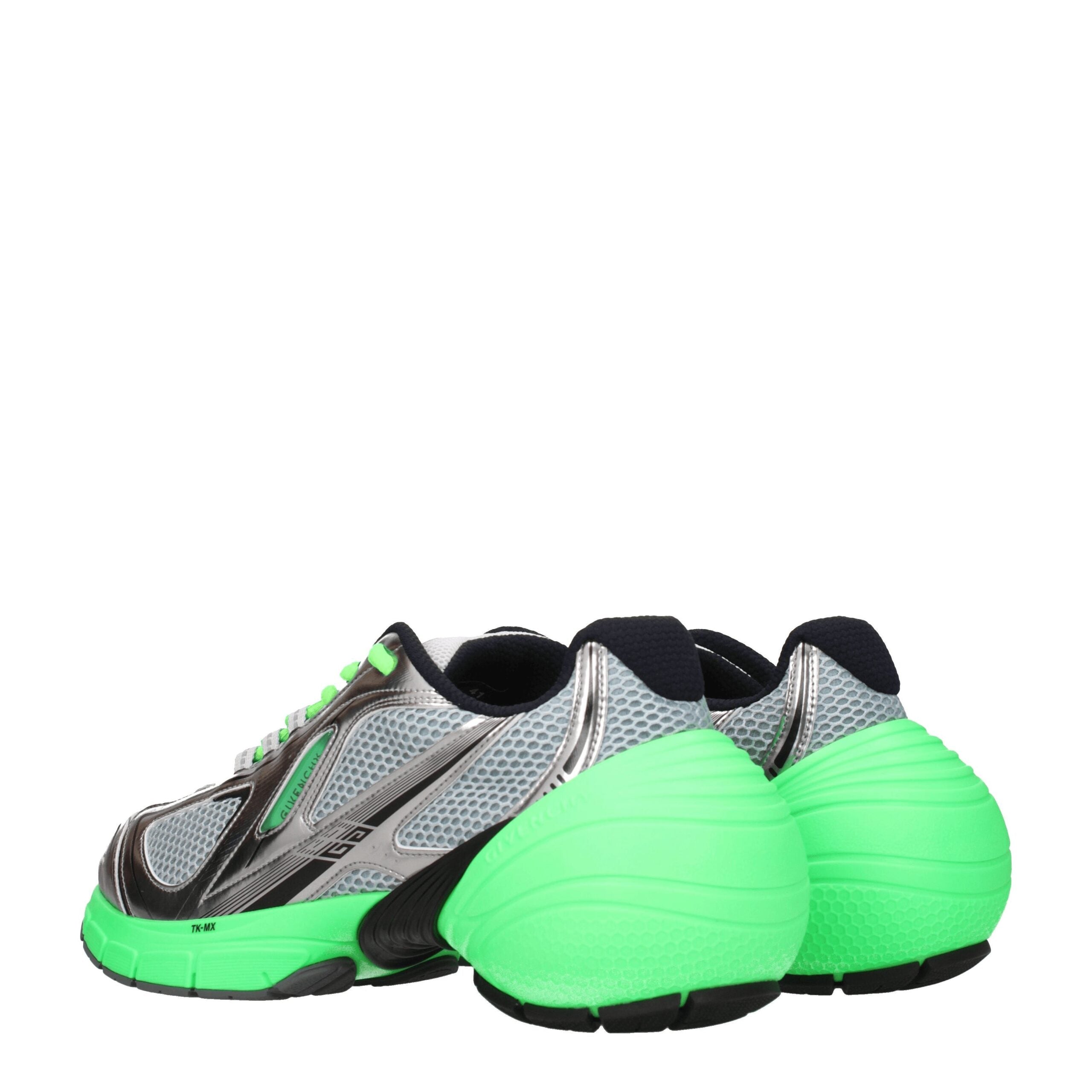 Givenchy Gray & Green Fabric Sneakers
