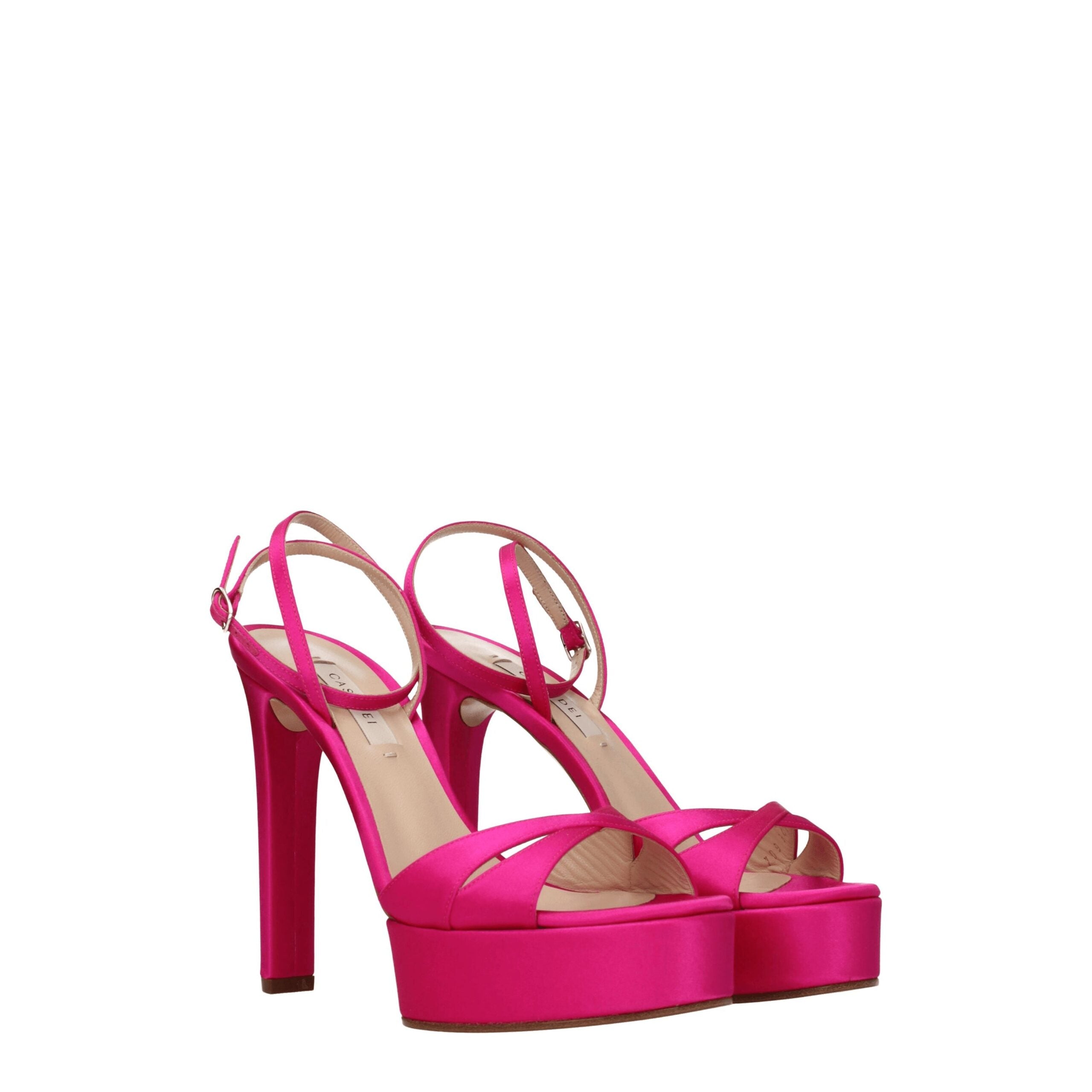 Casadei Pink Satin Pin Up Sandal
