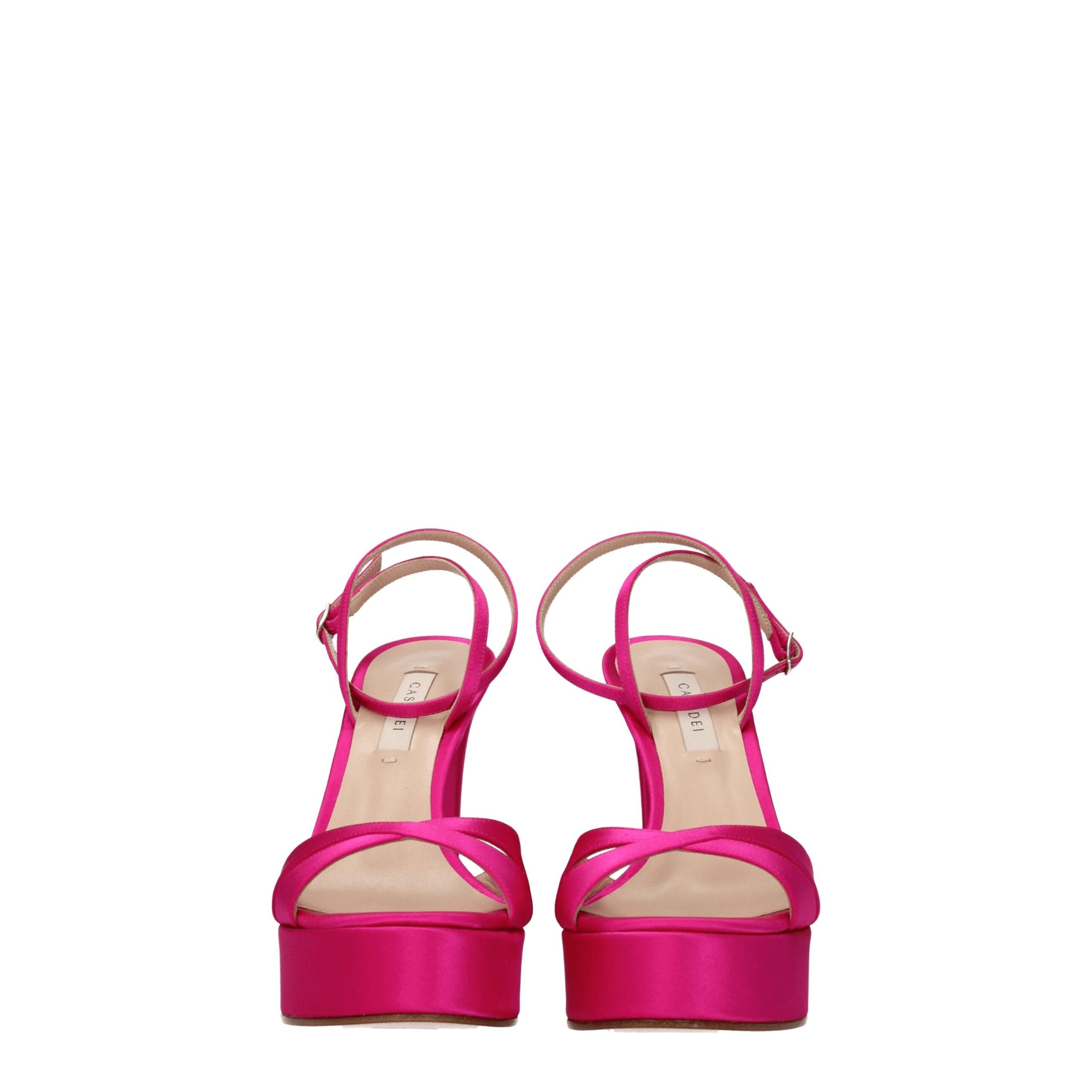 Casadei Pink Satin Pin Up Sandal