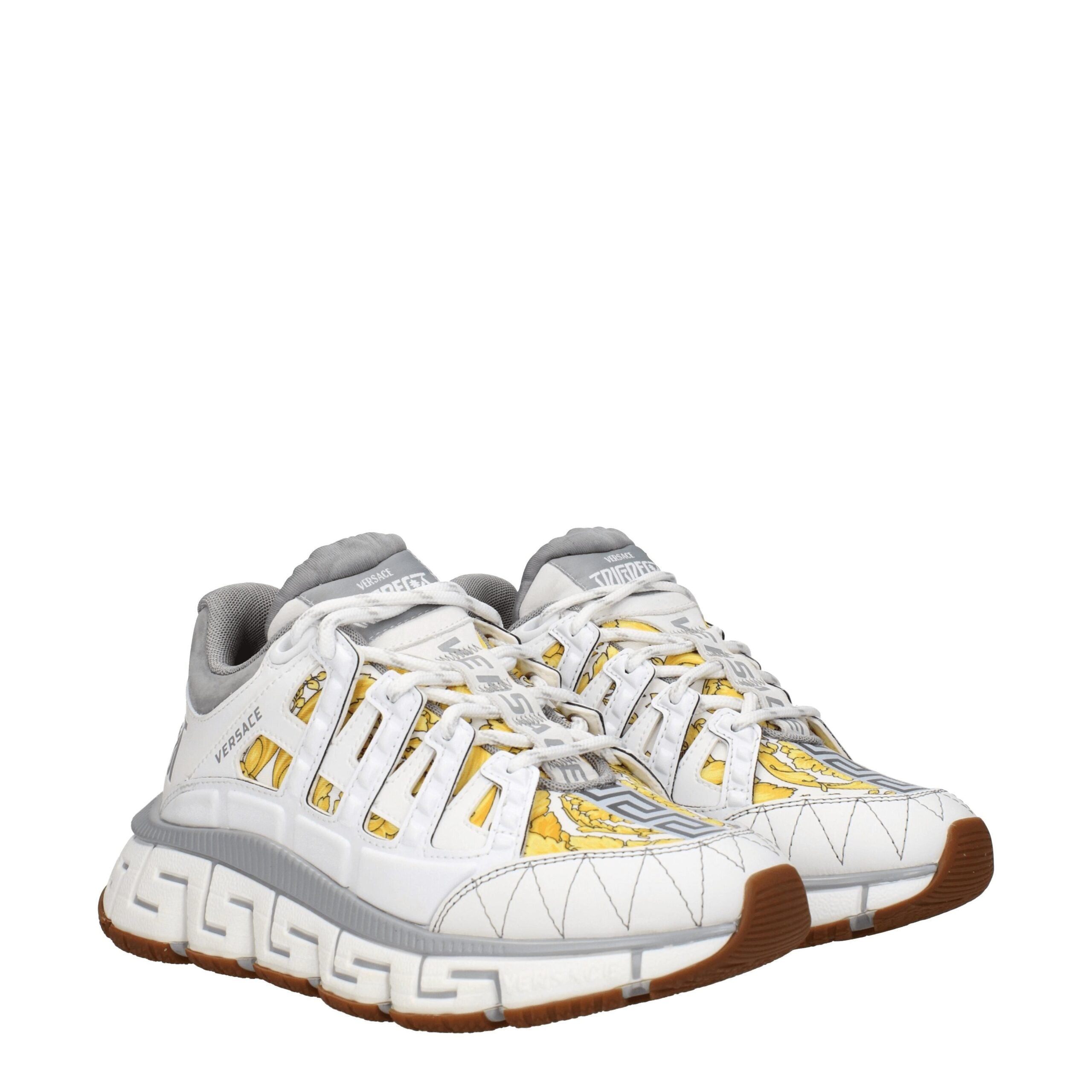 Versace White & Gold Greca Sneakers