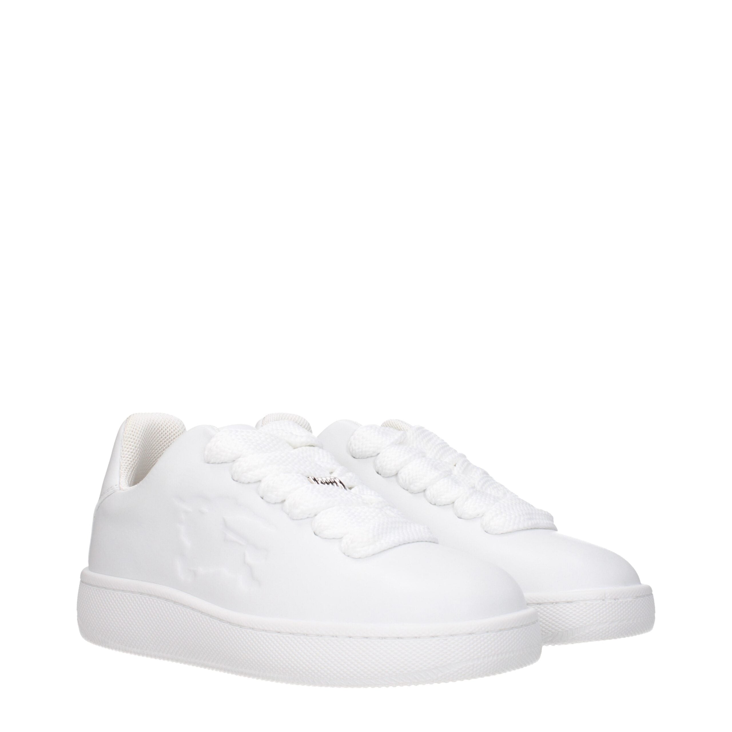Burberry White Leather Women's Sneakers